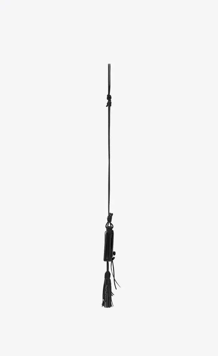 Saint Laurent Paris o1bcso1str1224 Size: OS/Long Tassel Bag Necklace in Black Size ONE SIZE - 3 Thumbnail