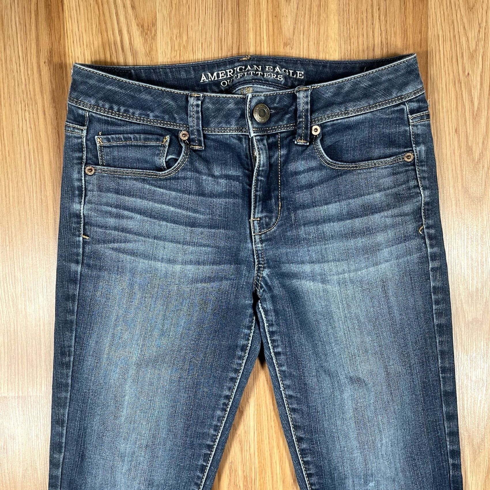 American Eagle Outfitters American Eagle Outfitters Jeans Women's 4 Short Blue Wash Denim Super Skinny Size 27" / US 4 / IT 40 - 2 Thumbnail