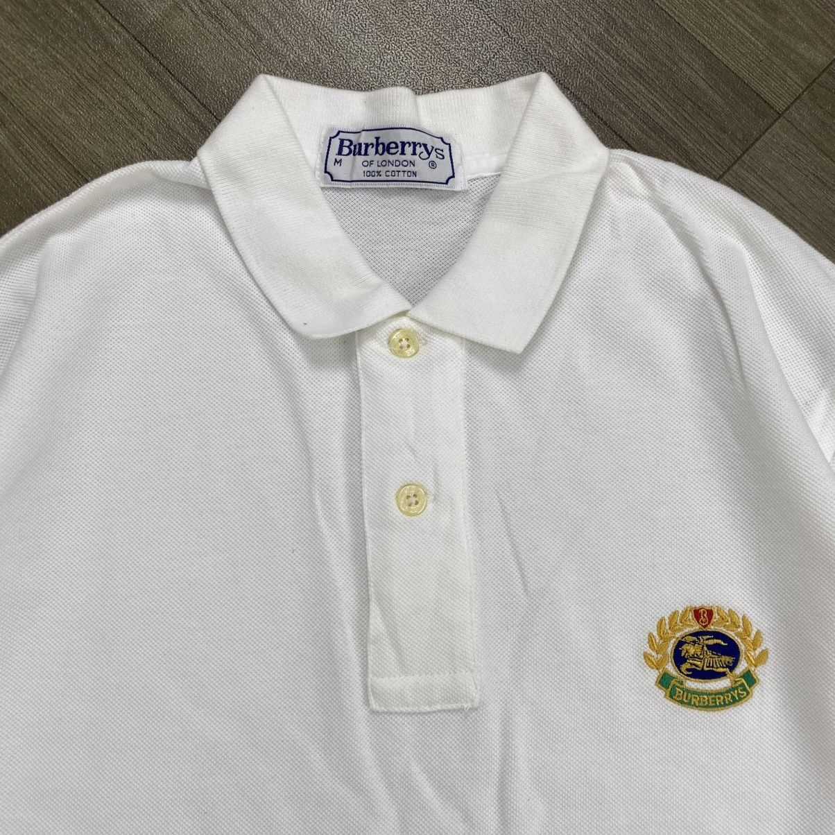 Burberry Vintage Burberrys London Nova Check White Long Polo Shirt Size US M / EU 48-50 / 2 - 2 Thumbnail