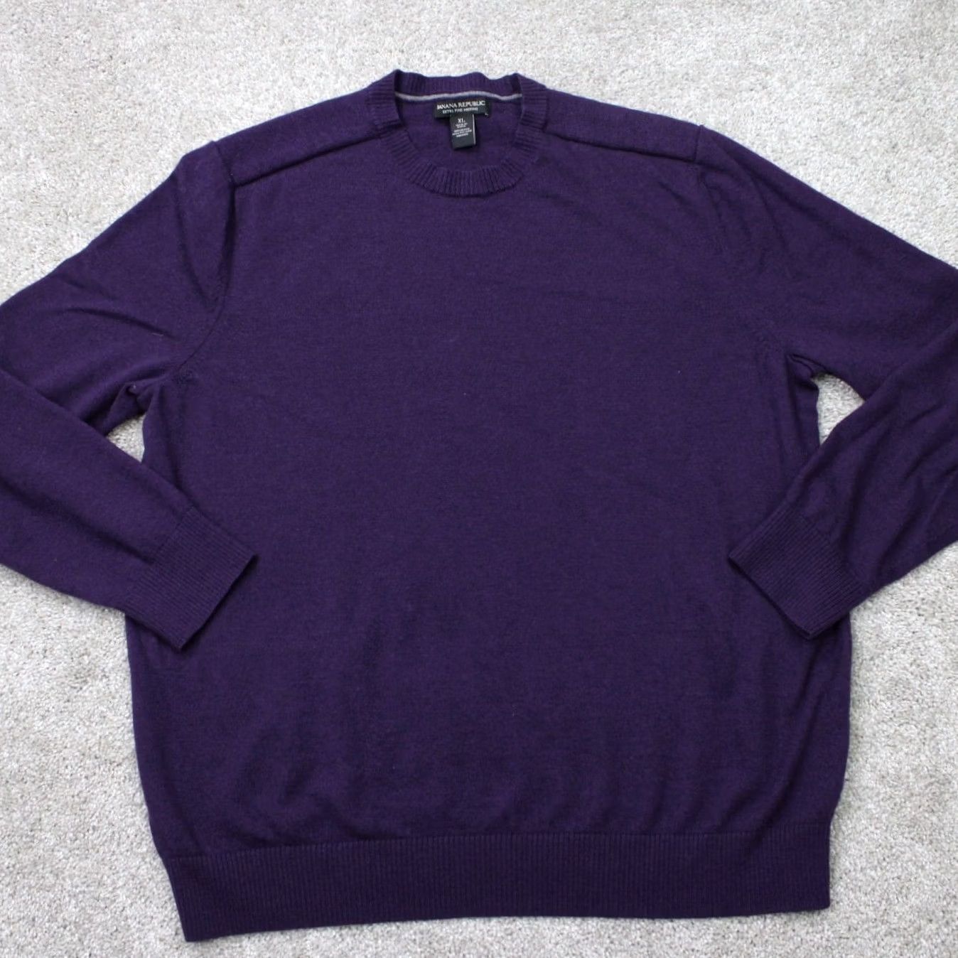 Banana Republic Banana Republic Sweatshirt Mens XL Purple Merino Wool Crewneck L/S Pullover Solid Classic Computer-Generated Title Adjustments: Size US XL / EU 56 / 4 - 2 Thumbnail