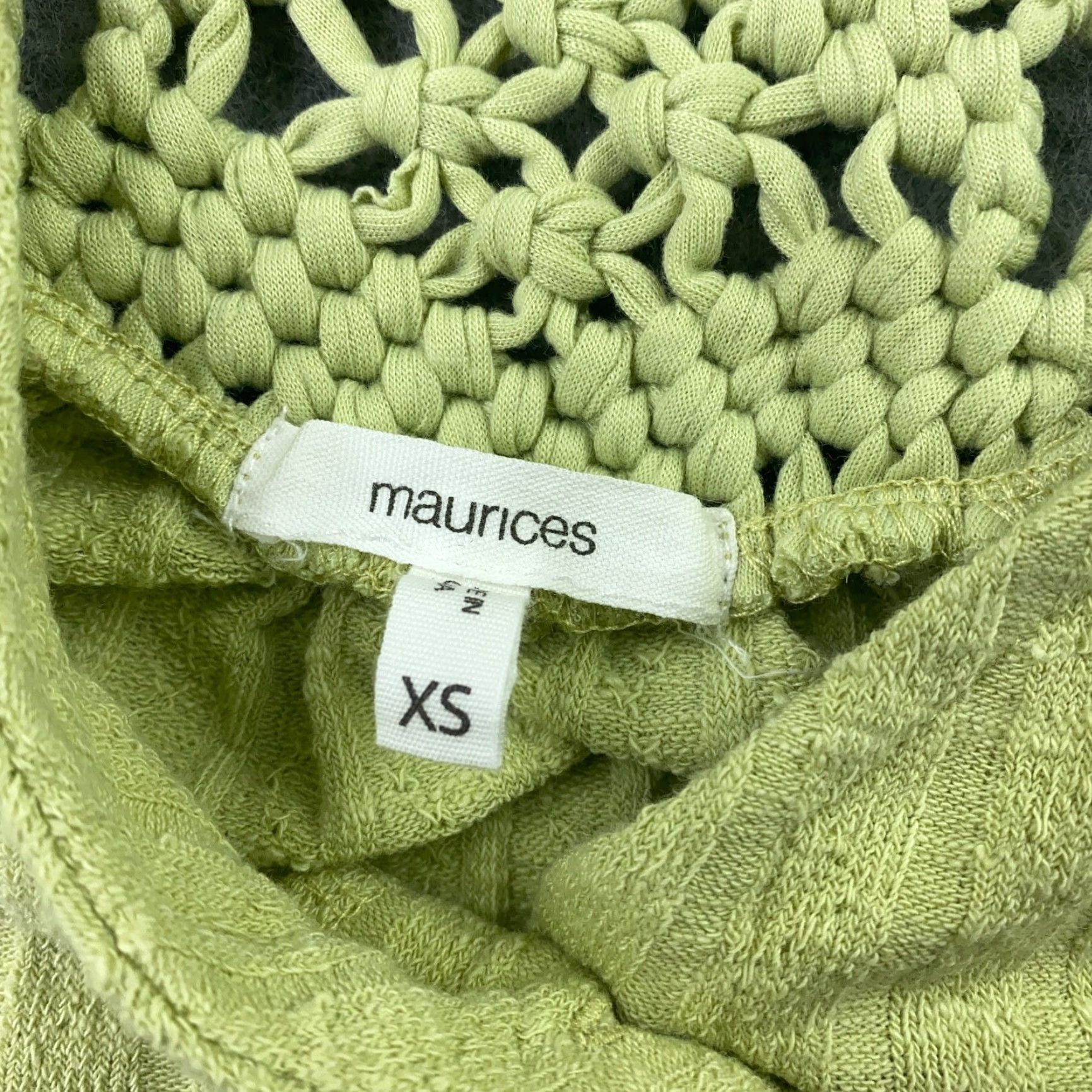 Vintage Maurices Womens Shirt Tank XS Green Crochet Solid Halter Button Down Sleeveless Top Size XS / US 0-2 / IT 36-38 - 5 Thumbnail