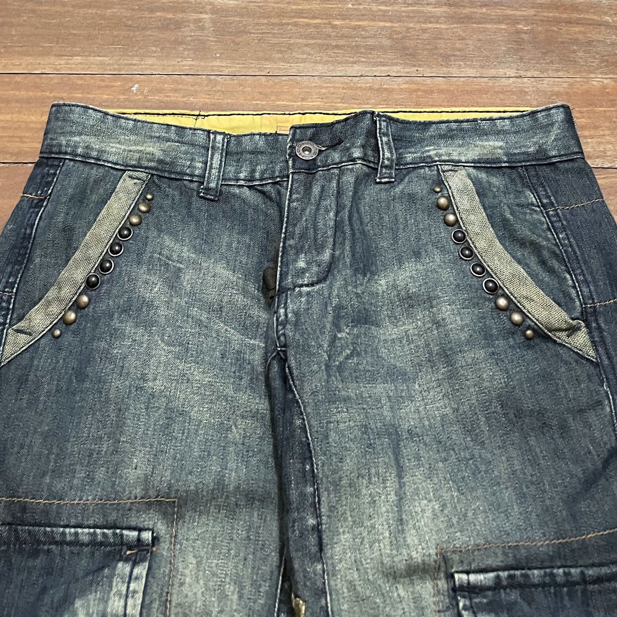 14th Addiction Rare Vintage Brand Ehaoxiang Tactical Flared Jeans 2000s Size US 28 / EU 44 - 3 Thumbnail