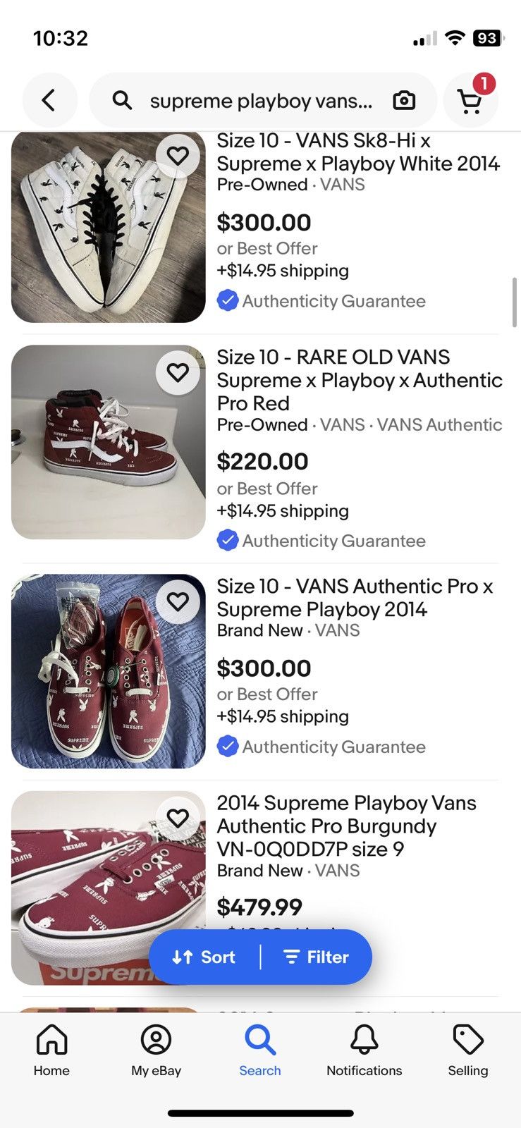 Supreme × Vans 2014SS Supreme x playboy vans era size 8.5, burgundy Size US 8.5 / EU 41-42 - 7 Thumbnail