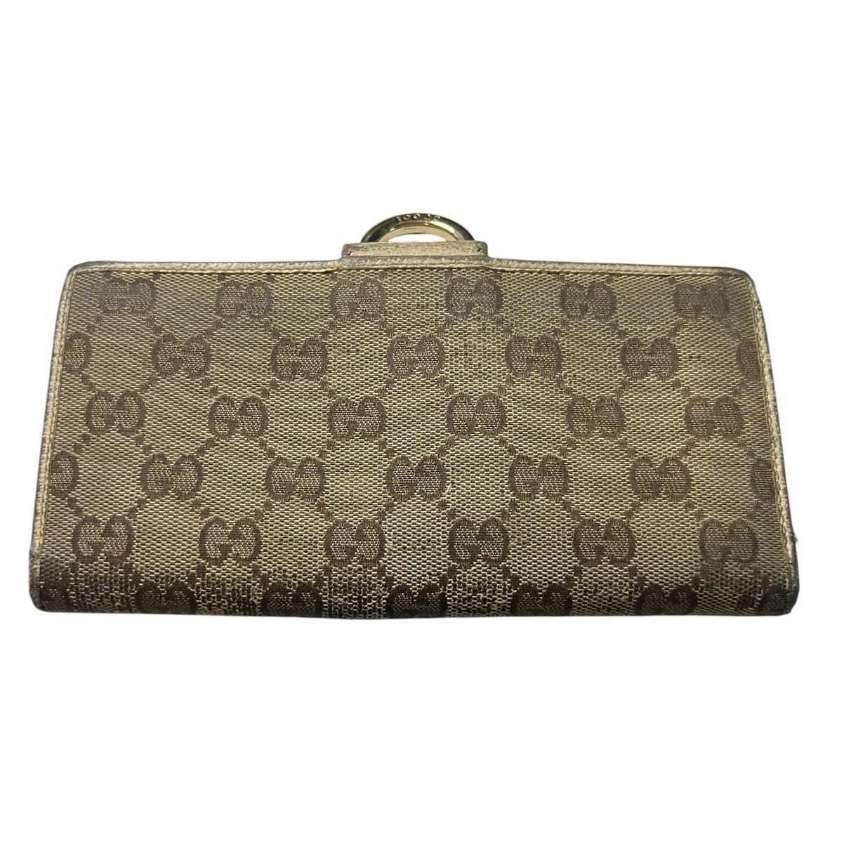 Gucci Gucci D Ring GG Canvas leather Continental Wallet Cream Size ONE SIZE - 2 Thumbnail