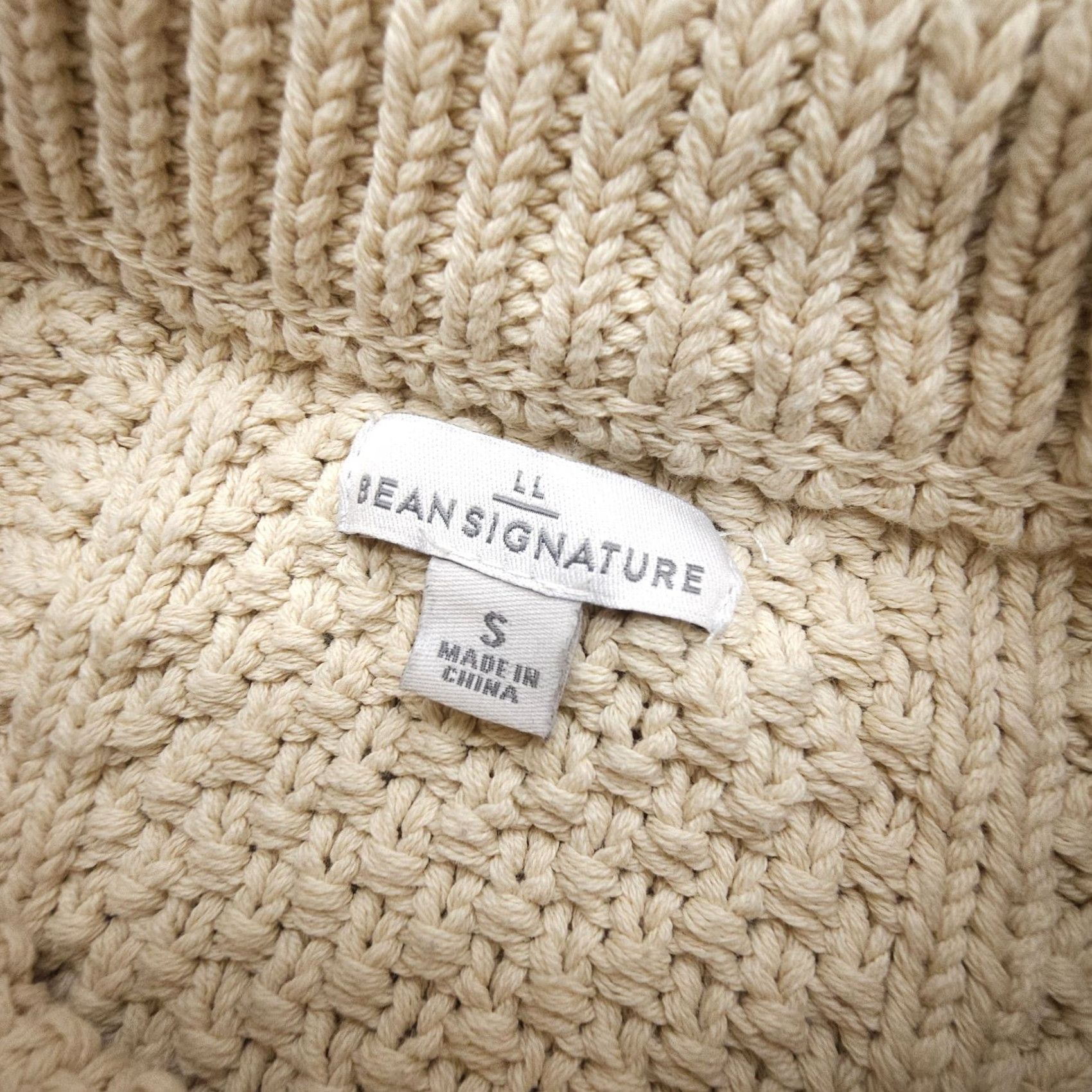Vintage LL Bean Signature Cotton Fisherman Sweater Womens Small Striped Knit Pullover Mock Neck Casual Womens/Girls? (confusing) Size S / US 4 / IT 40 - 2 Thumbnail
