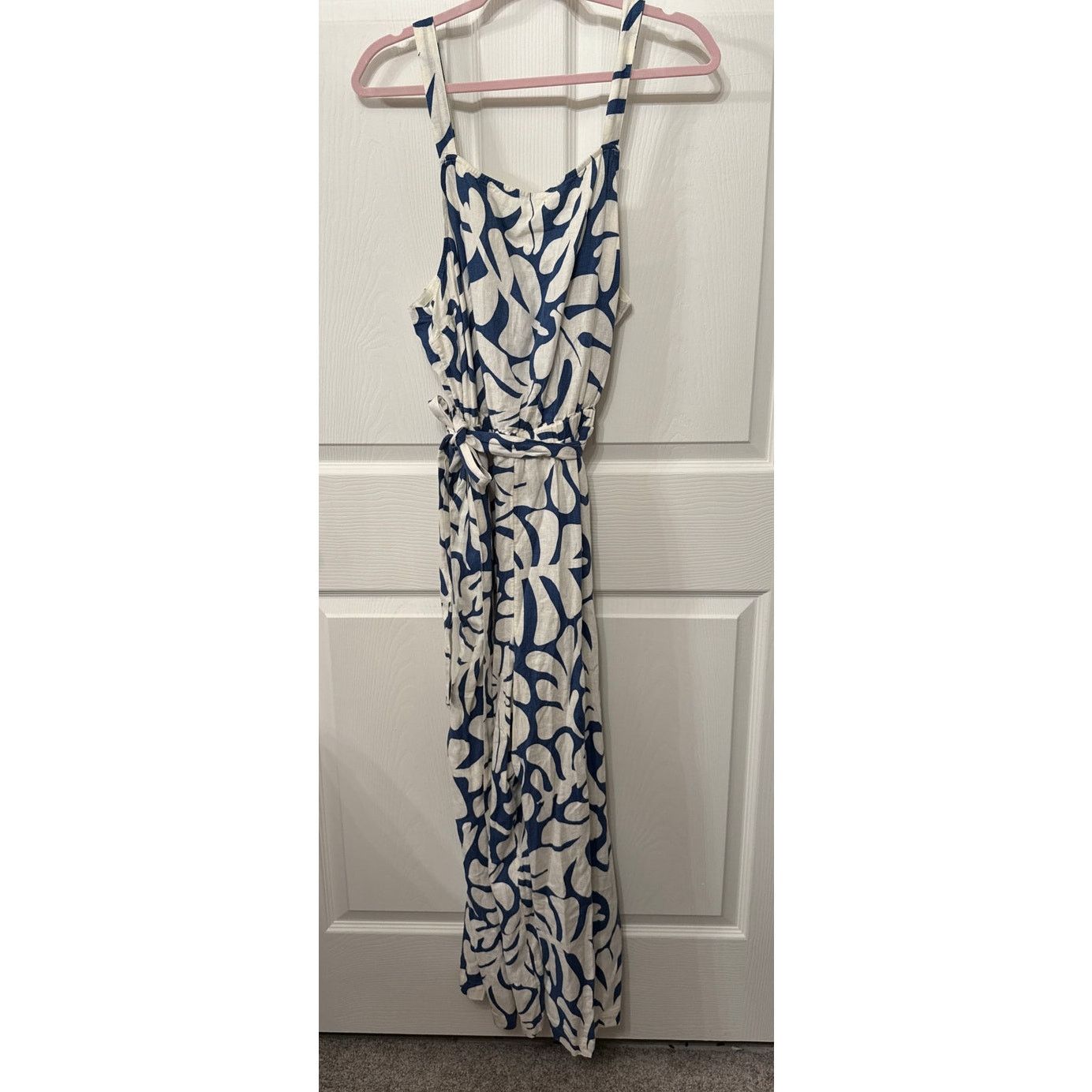 Sonoma NWOT Sonoma Blue&White Belted Linen Blend Pants Jumpsuit, XL Size 34" / US 12 / IT 48 - 1 Thumbnail