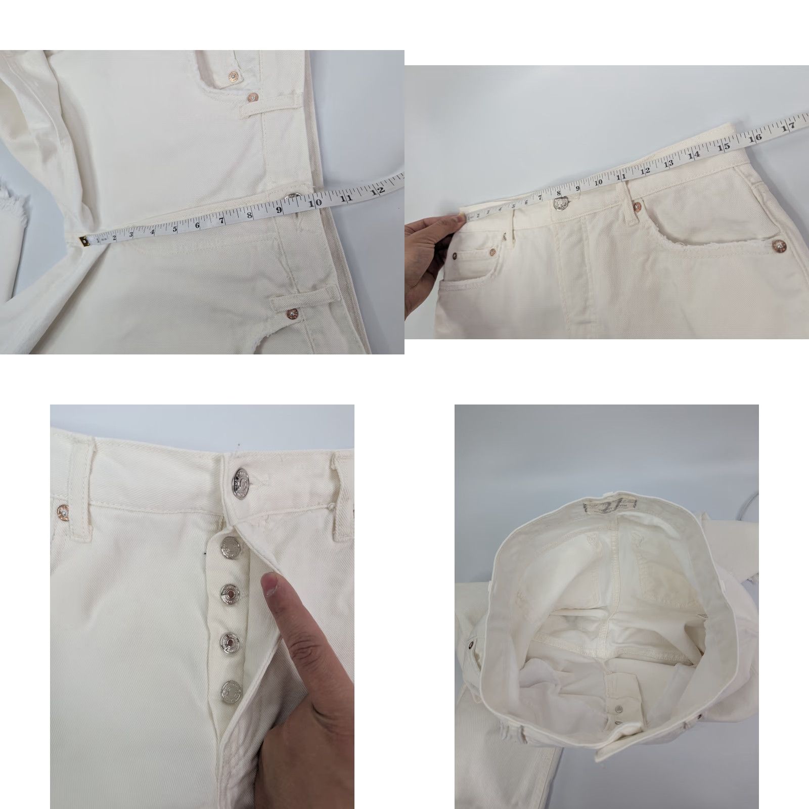 Free People Free People X We The Free 27 Maggie Mid Rise Straight Jeans Raw Hem Optic White Womens Jeans 27 Modern Classic Straight OB1160849 Size 27" / US 4 / IT 40 - 8 Thumbnail