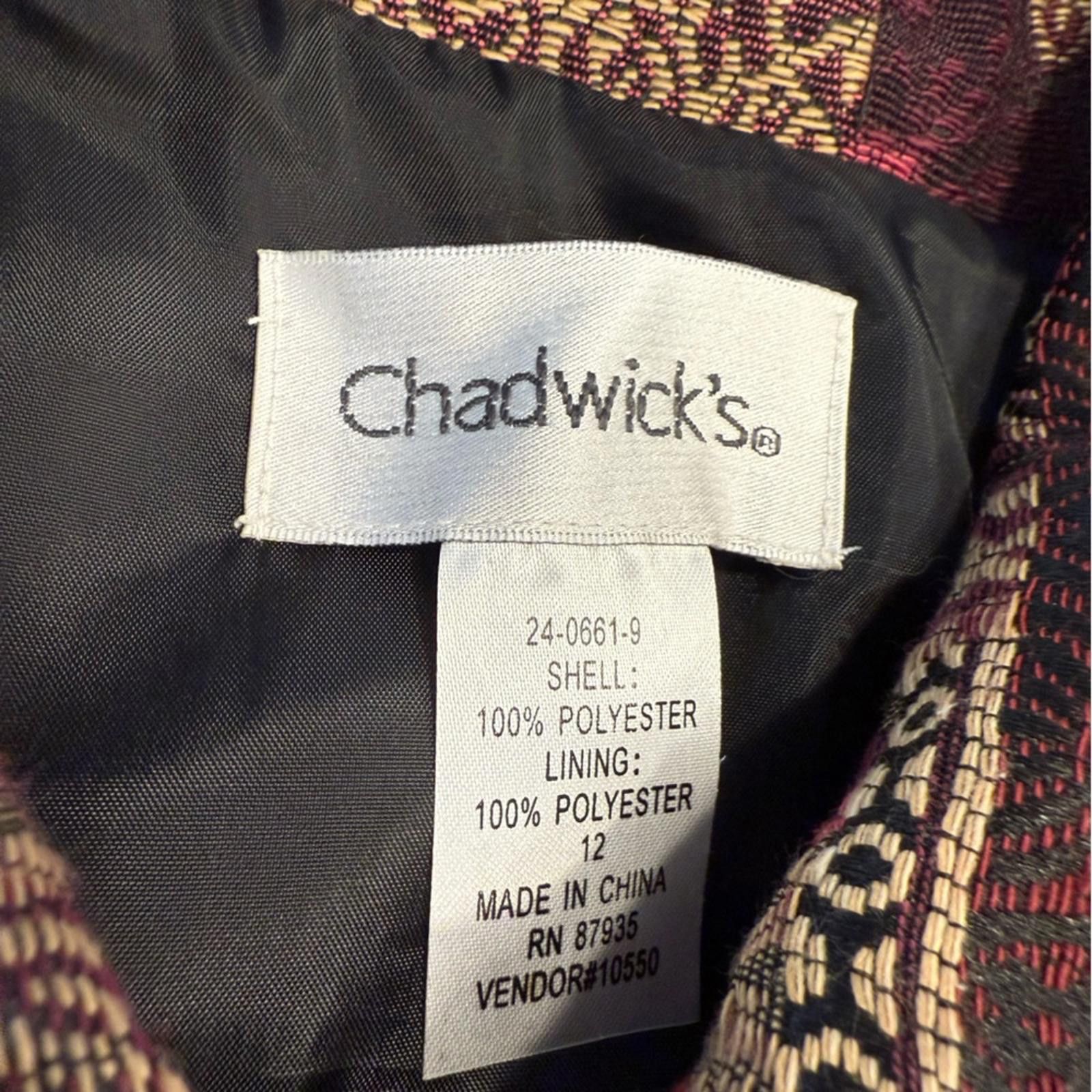 Other Chadwicks Red & Gold brocade patchwork zippered vest SZ 12 Size XL / US 12-14 / IT 48-50 - 5 Thumbnail