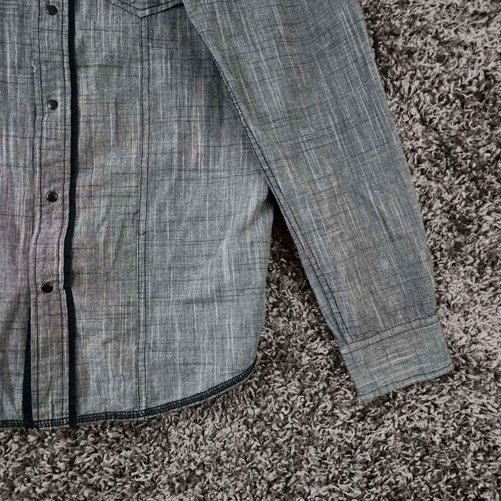 Marcs VINTAGE Marc Ecko Shirt Mens Gray Long Sleeve Button-Up Snap Size M Size US M / EU 48-50 / 2 - 2 Thumbnail