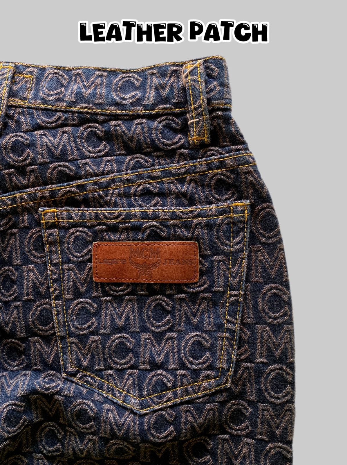 MCM × Vintage Vintage 90s Monogram MCM Jeans Size 24" / US 00 / IT 34 - 10 Thumbnail