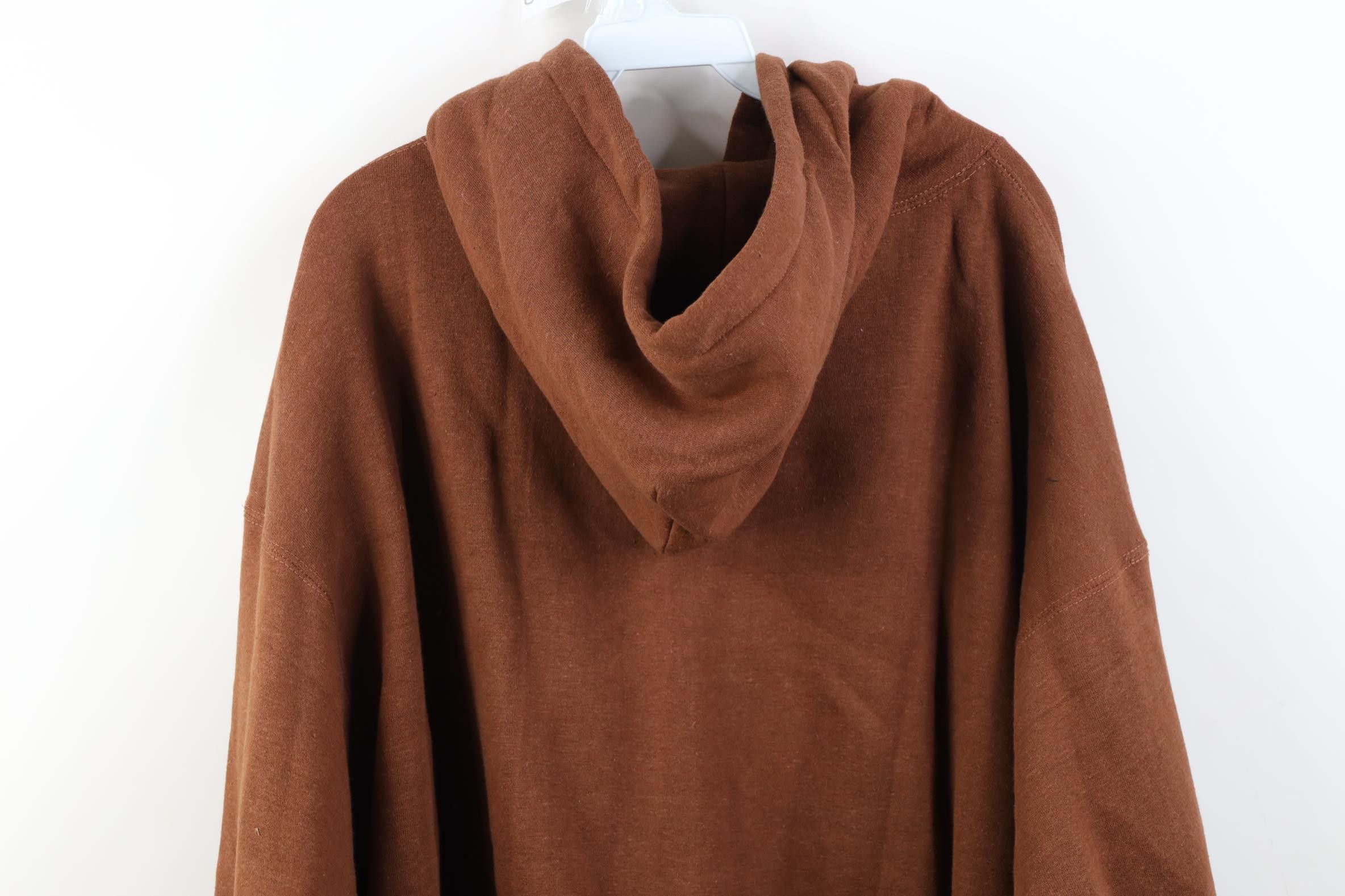 Vintage Deadstock Vintage 90s Streetwear Heavyweight Hoodie Brown Size US XXL / EU 58 / 5 - 11 Thumbnail