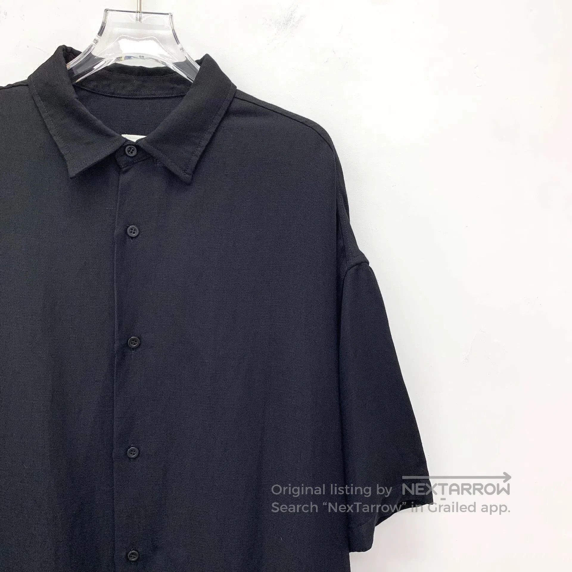 AMI Ami Black Lapel Short Sleeve Irregular Hem Dress. Size XS / US 0-2 / IT 36-38 - 3 Thumbnail