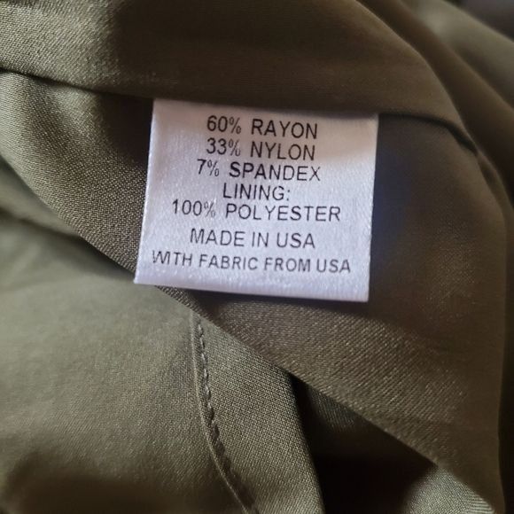 Designer Amy Matto New York Army Green & Cream Long Sleeve Sz. 8 Dres Size M / US 6-8 / IT 42-44 - 7 Thumbnail