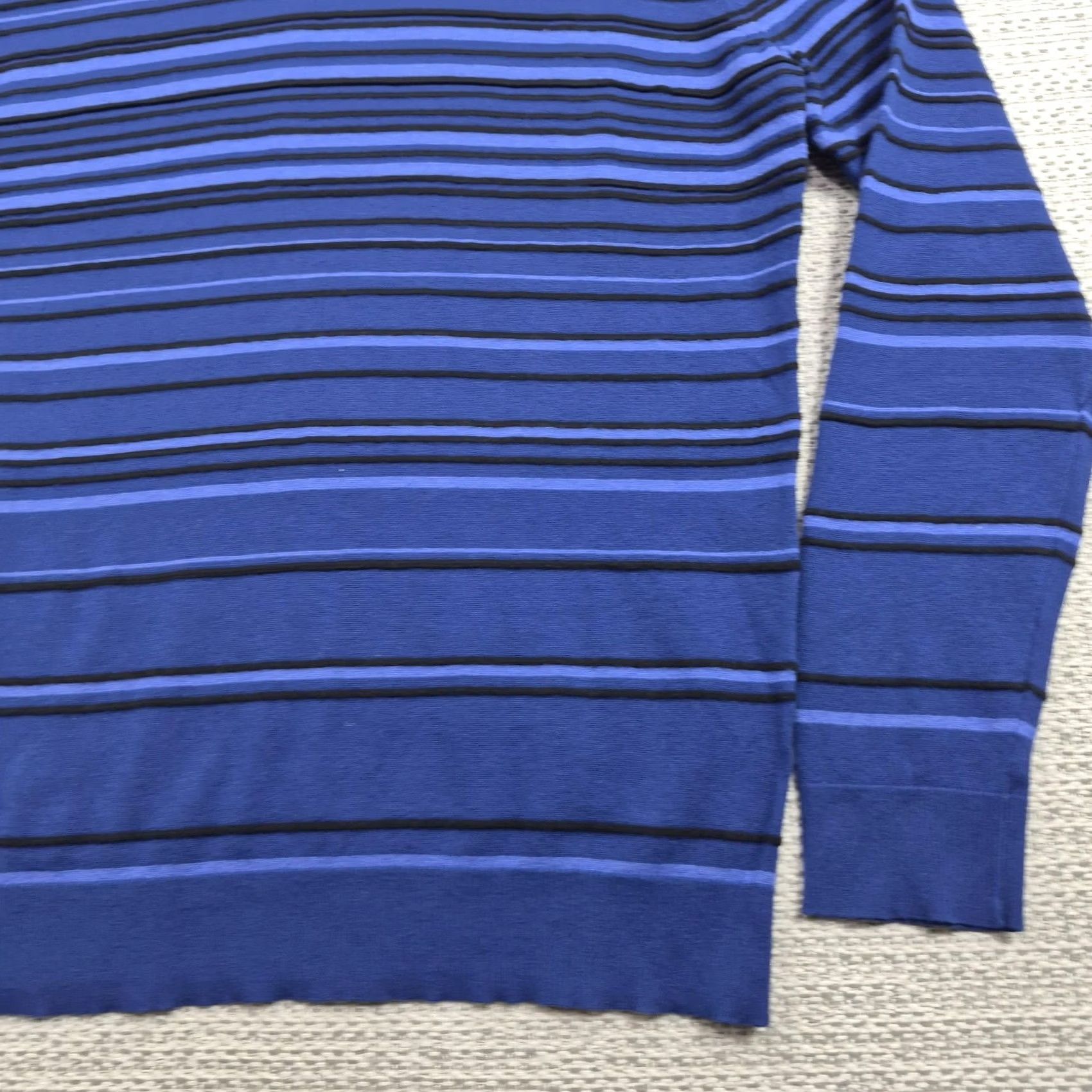 Alfani Alfani Mens Sweater V Neck Pullover Striped Blue Regular Fit M Long Sleeve Casual Knit 64% Cotton 20% Nylon 16% Modal Size US M / EU 48-50 / 2 - 2 Thumbnail