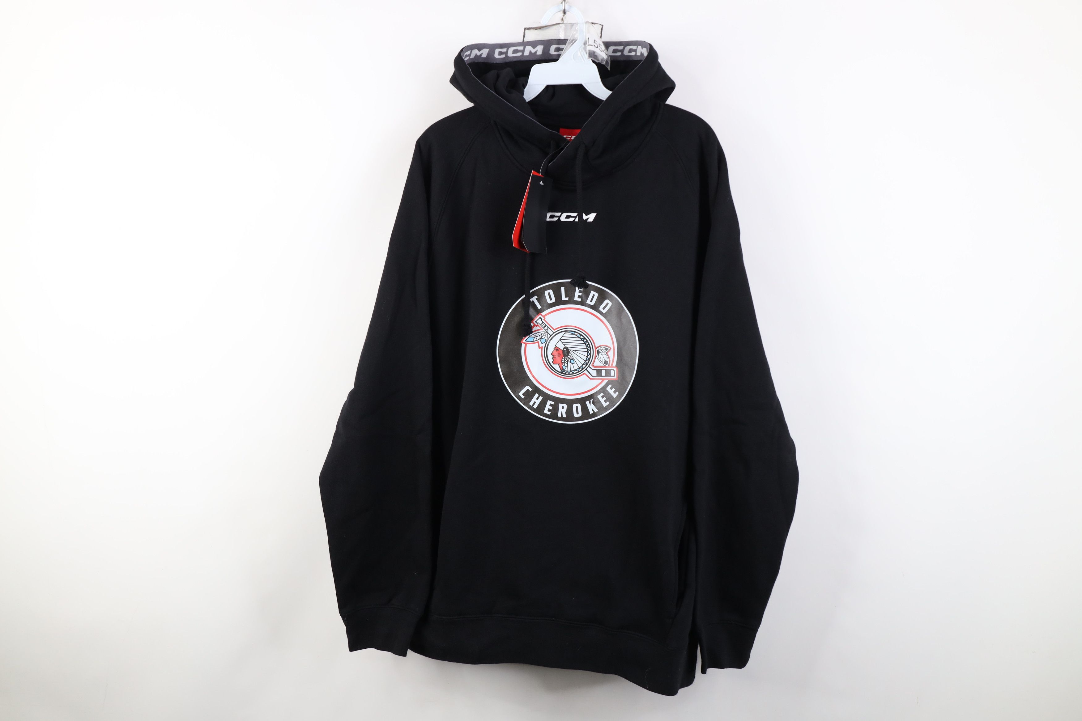 Vintage New CCM Hockey Toledo Cherokee Hoodie Sweatshirt Black Size US M / EU 48-50 / 2 - 1 Thumbnail