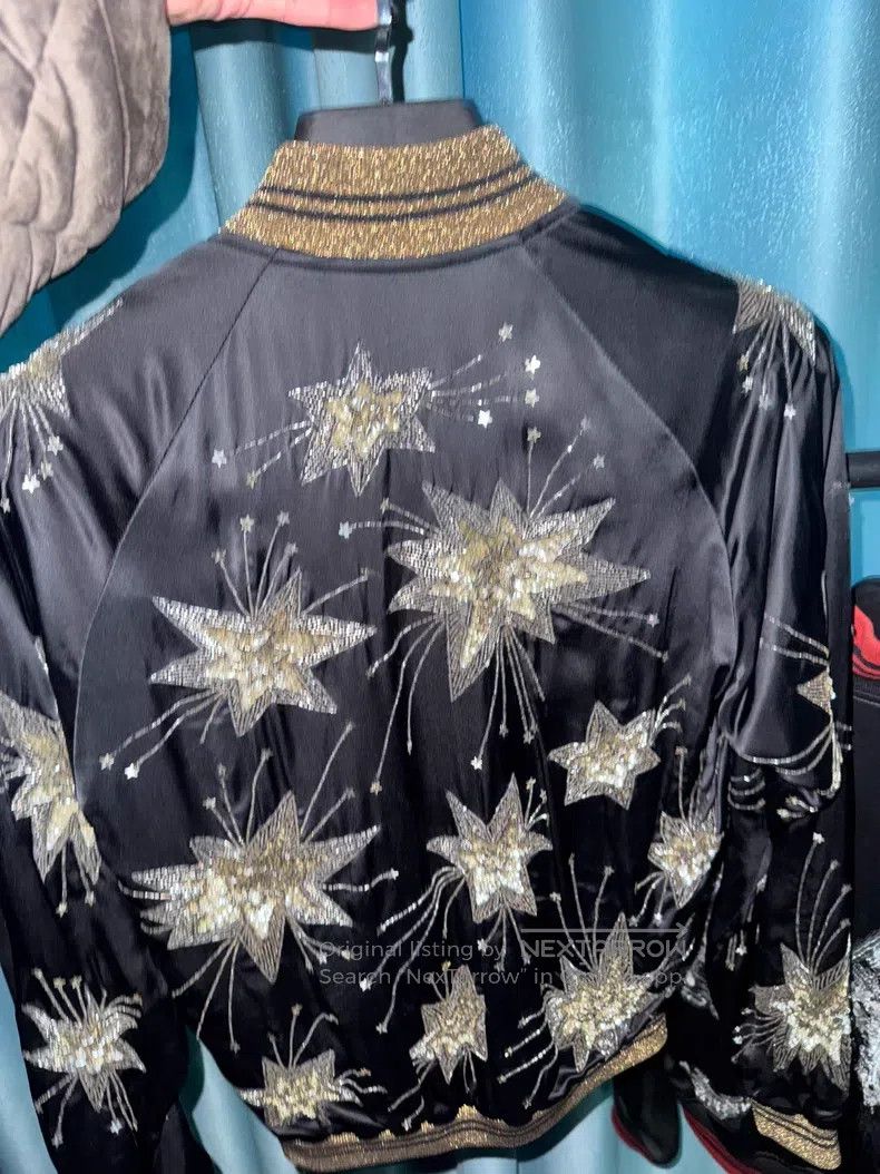 Saint Laurent Paris Saint Laurent Paris Black Sequin Beaded Embroidered Jacket Size US S / EU 44-46 / 1 - 5 Thumbnail