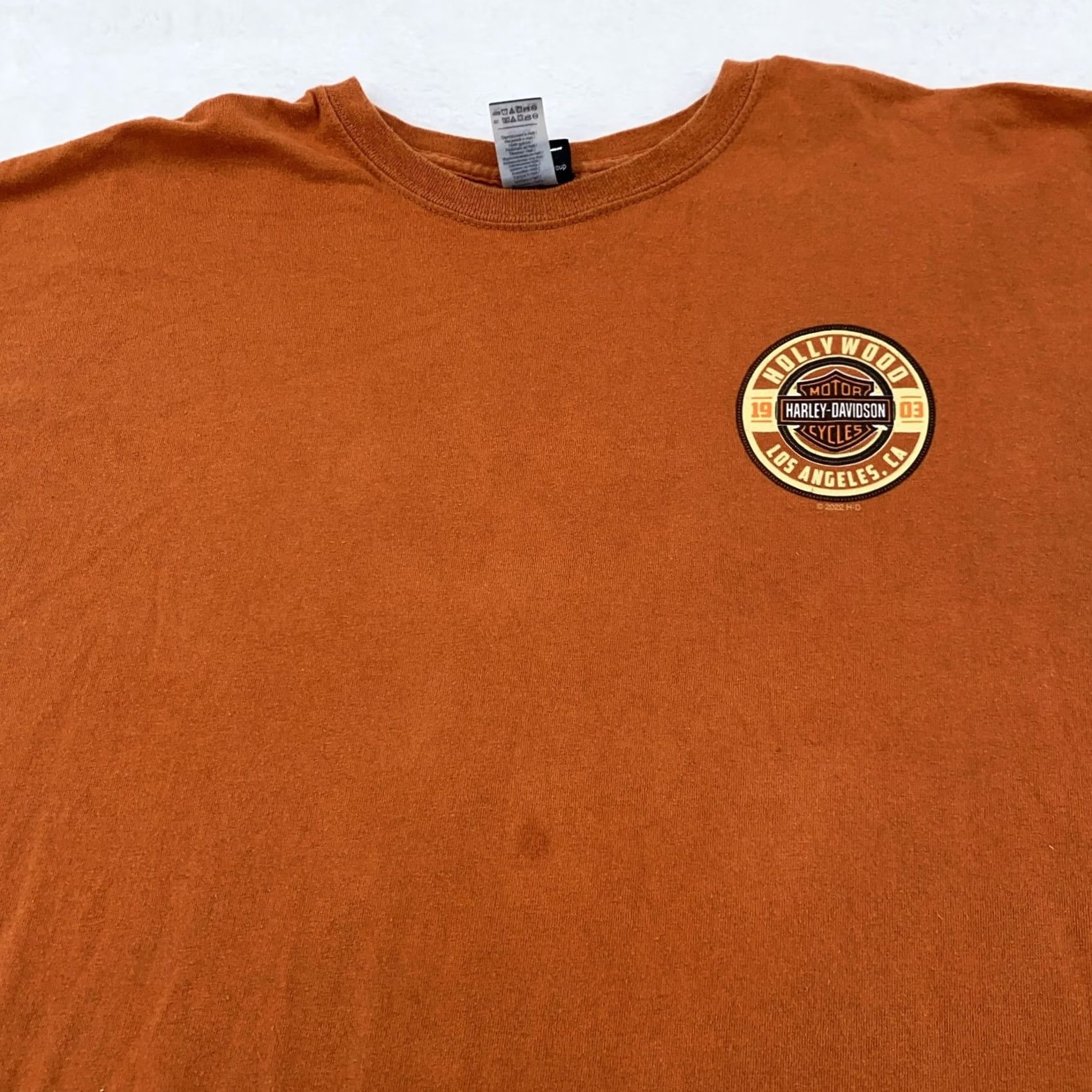 Harley Davidson Harley-Davidson Shirt Mens XL California Biker Motorcycle Graphic Print Crew Neck Short Sleeve Cotton Orange Size US XL / EU 56 / 4 - 2 Thumbnail