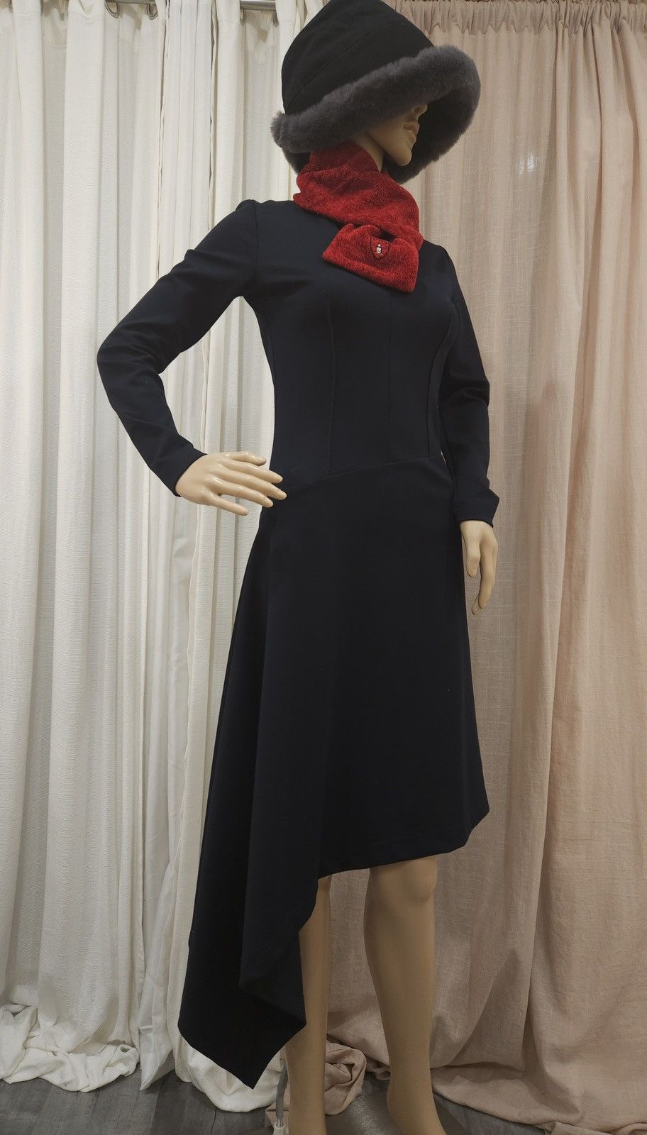 Designer × Vintage PIETRO FILIPI Elastic Asymmetrical Hem Deep-V Slim Fit Dress Size S / US 4 / IT 40 - 7 Thumbnail