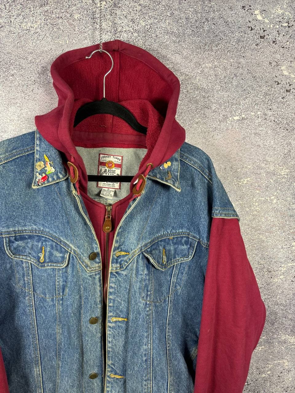 Vintage × Warner Bros ALL FOLKS LOONELY TUNES 1995 WB Hoodie Vest Jacket Denim XL Size US XL / EU 56 / 4 - 3 Thumbnail