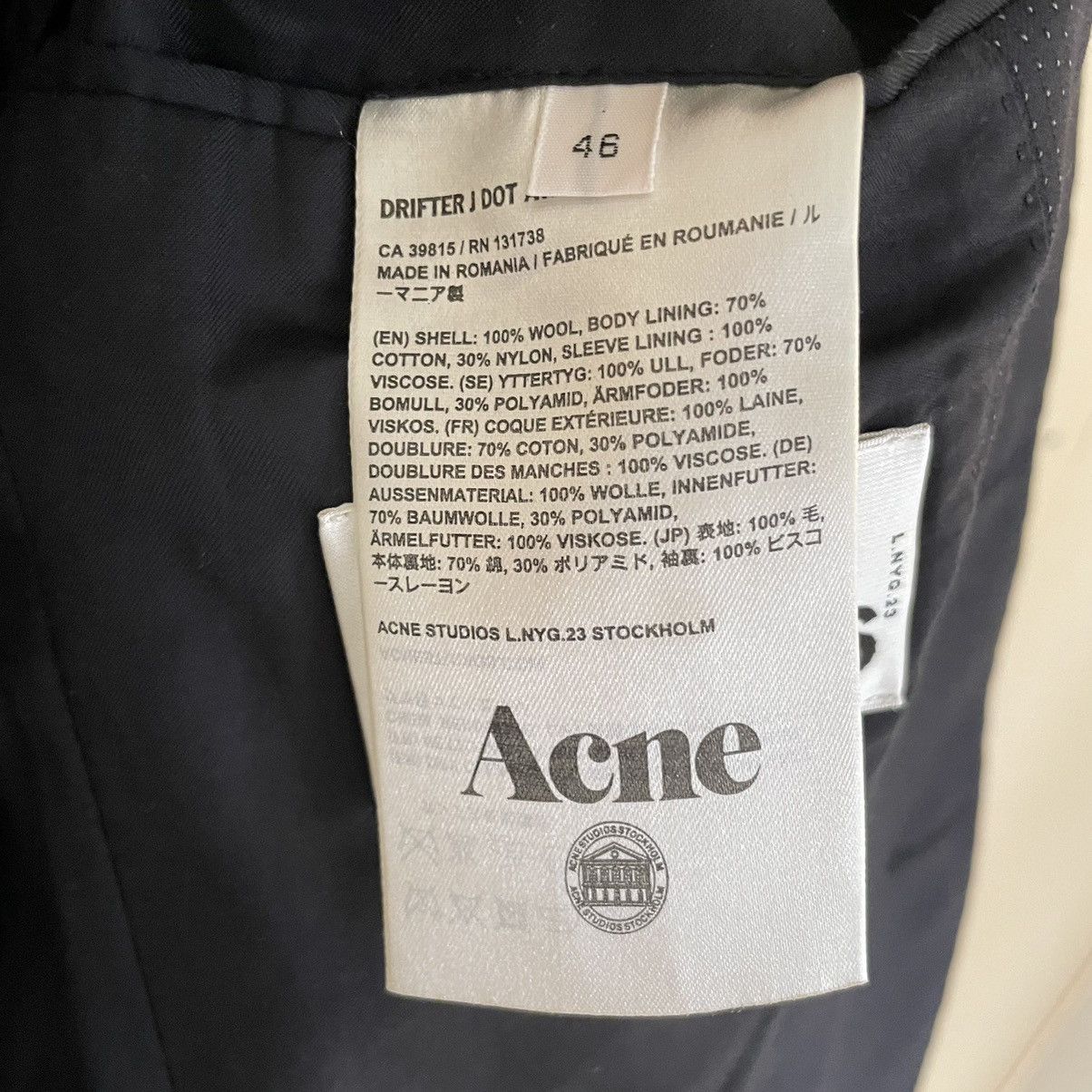 Acne Studios Acne Studios ””DRIFTER J DOT AW13” Size 46S - 9 Thumbnail