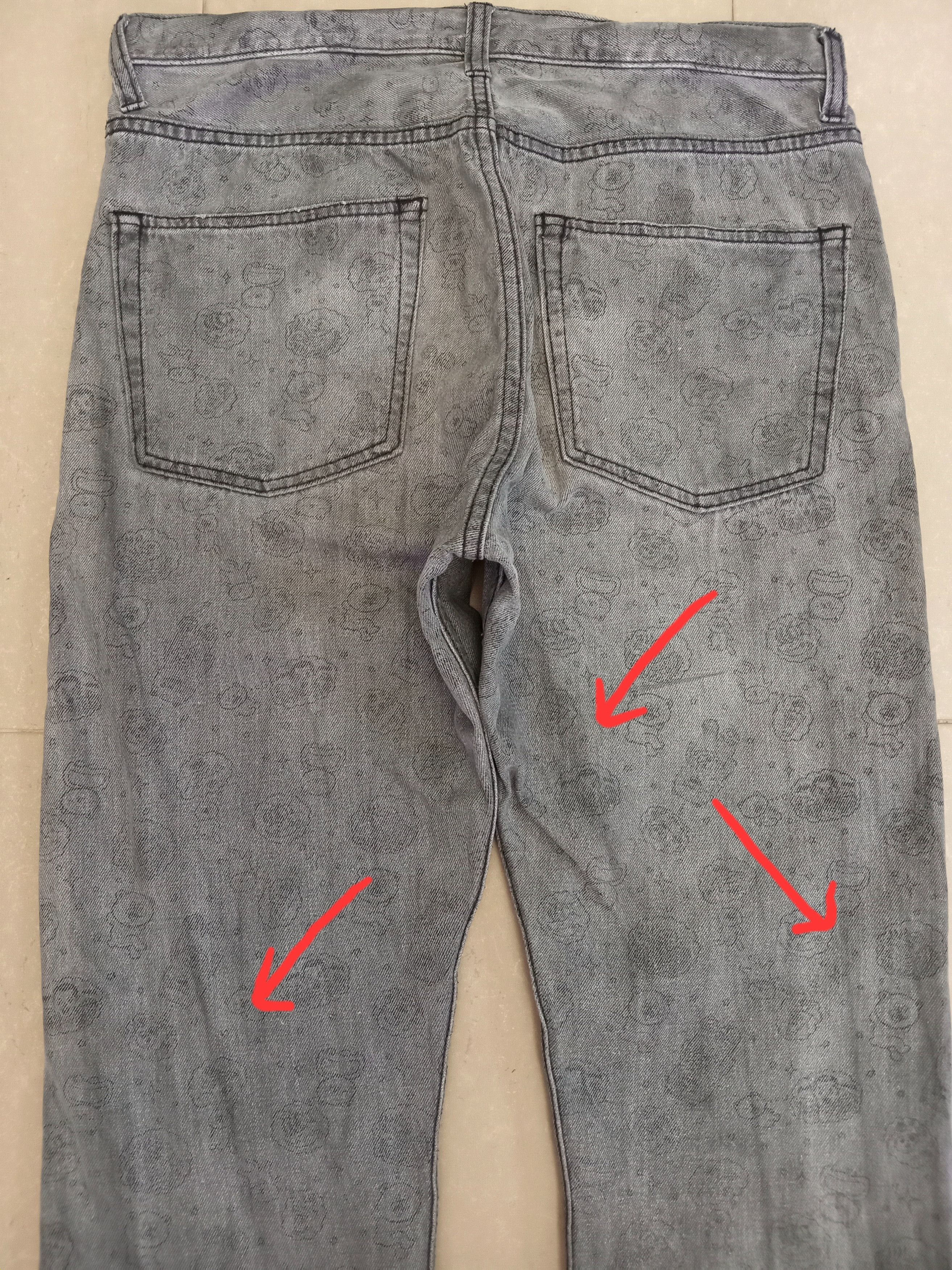 Issey Miyake × Japanese Brand × Ne-Net NE-NET x Suzuki Hiroyuki Japanese Printed Faded Jeans Size US 31 - 11 Thumbnail