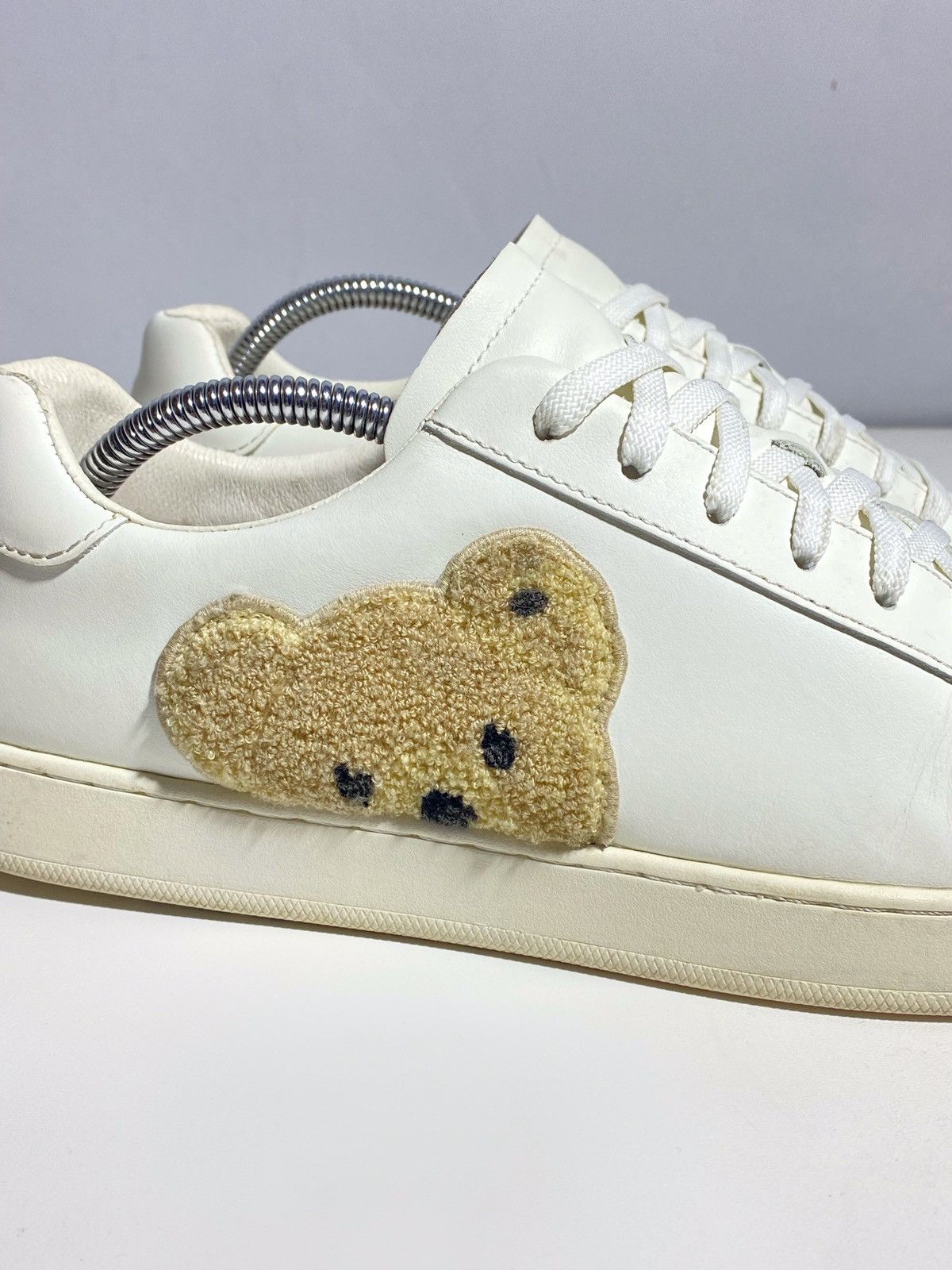Palm Angels Palm Angels Teddy Bear Logo White Leather Sneakers Size US 10 / EU 43 - 5 Thumbnail