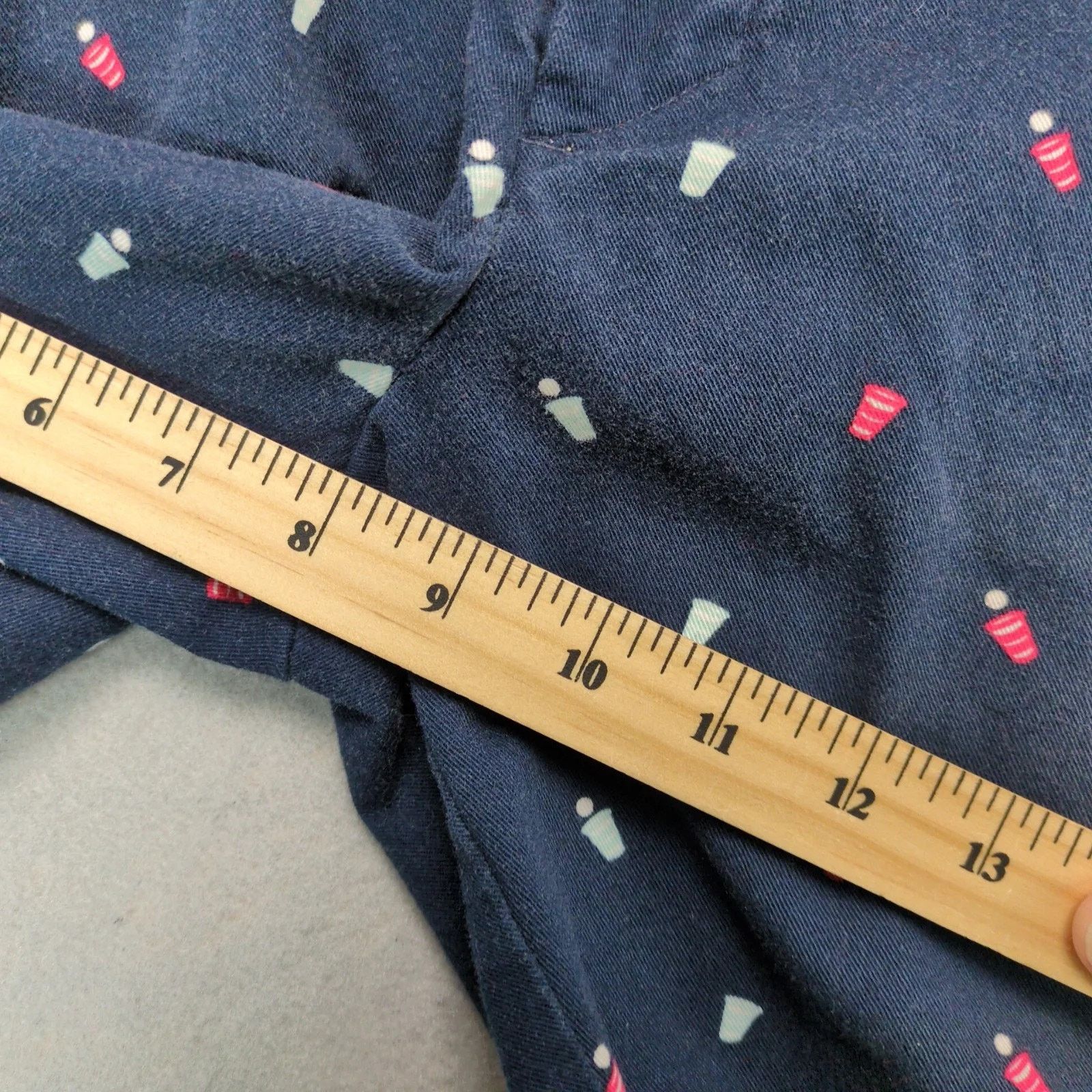 Savane Savane Beer Pong Print Navy Cotton Chino Shorts Men's 36x8" Size US 36 / EU 52 - 4 Thumbnail