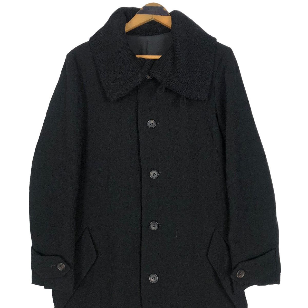 Yohji Yamamoto Vintage 90s Y’s Yohji Yamamoto Large Collar Wool Overcoat Size M / US 6-8 / IT 42-44 - 6 Thumbnail