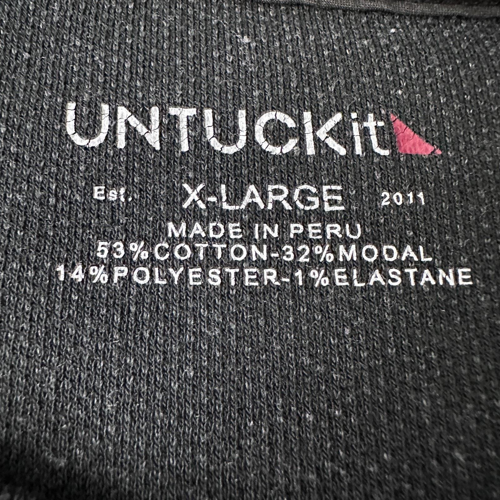 UNTUCKit Untuckit Snap Henley Shirt Mens XL Dark Gray Cotton Pullover Size US XL / EU 56 / 4 - 7 Thumbnail
