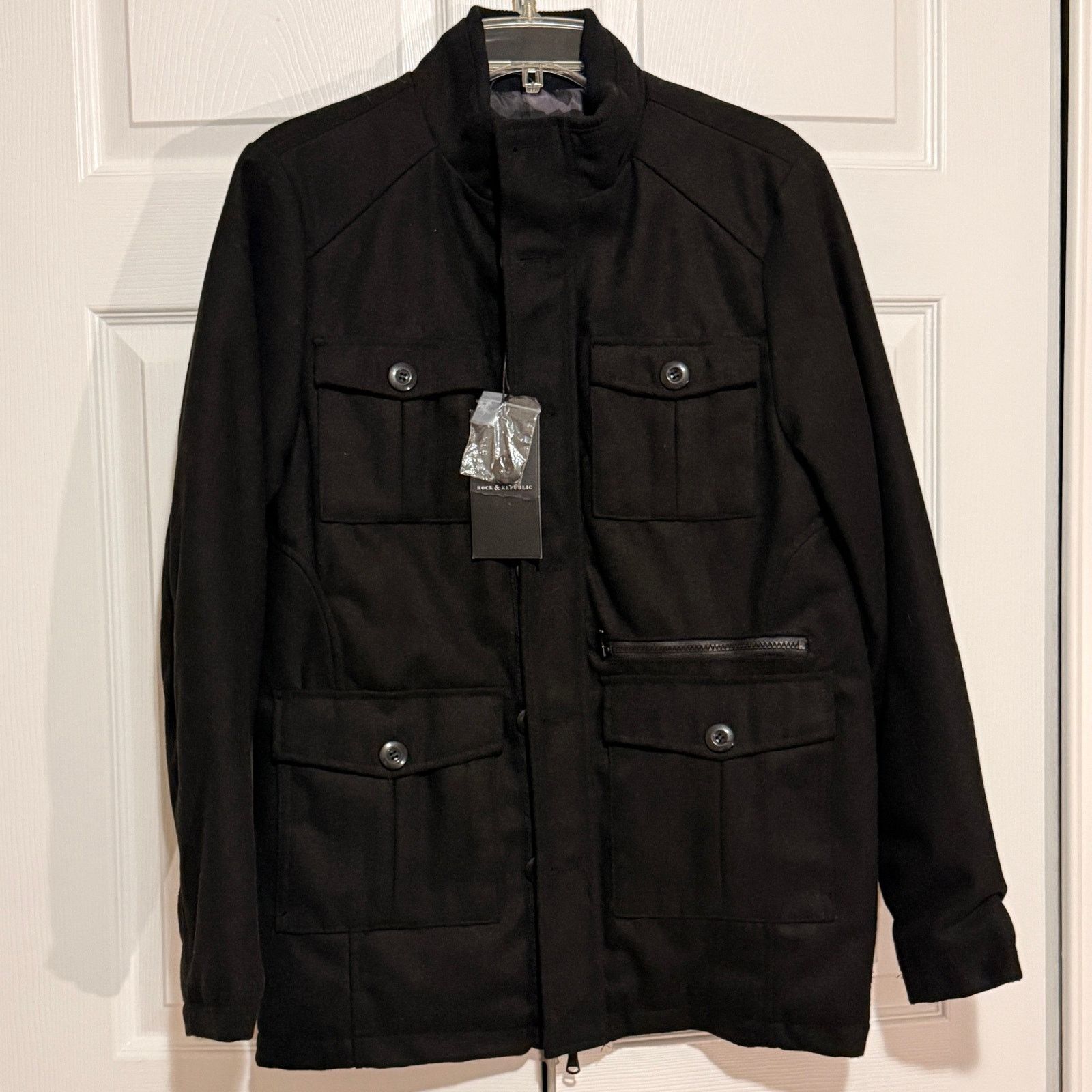 Rock & Republic NWT Rock & Republic mens S wool blend bomber military jacket Size US S / EU 44-46 / 1 - 1 Thumbnail