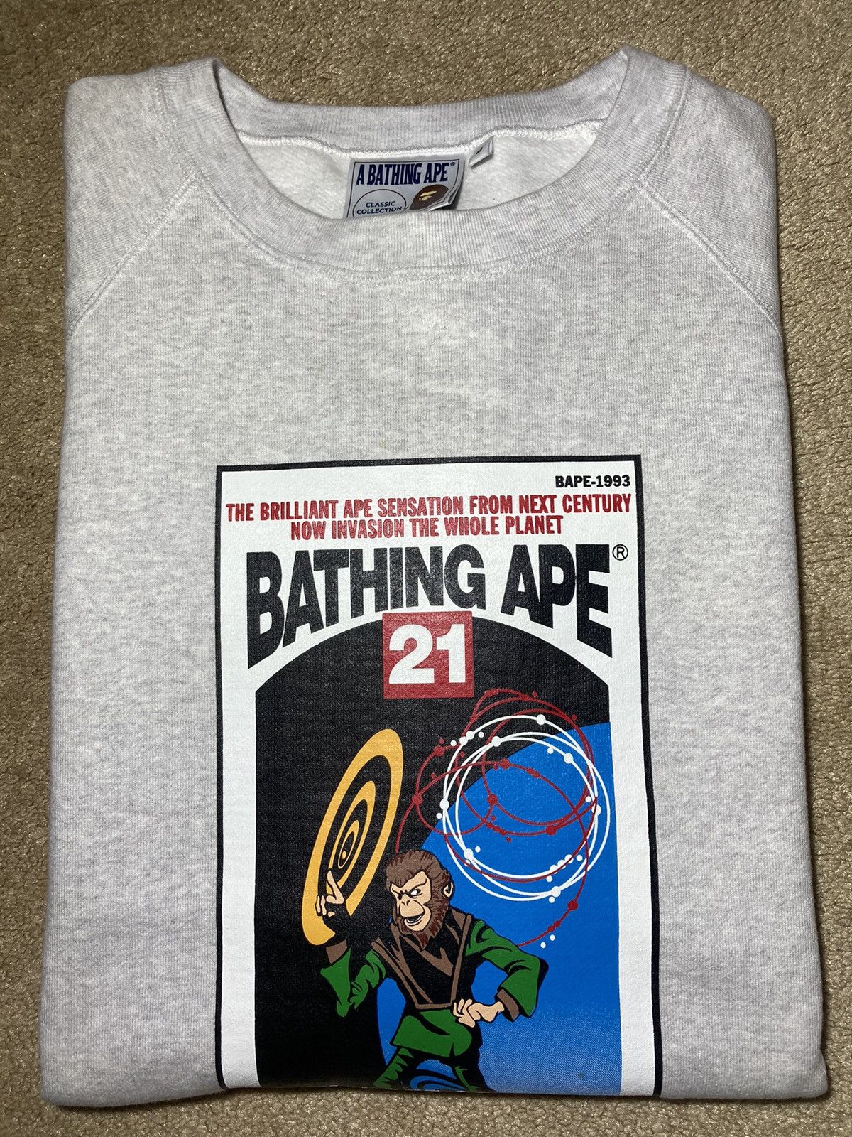 image of 2021 Bape 21St Ape Century Planet Of The Apes Film Poster in Grey, Men's (Size Medium)