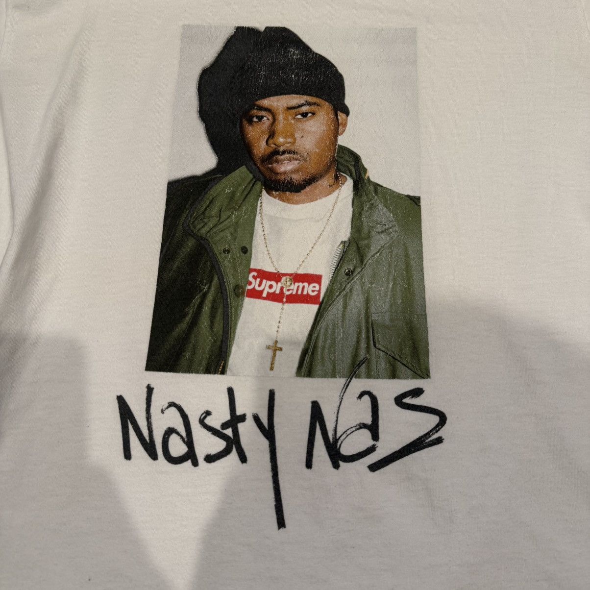 Nas × Supreme Supreme x Nas Face T-Shirt - White - Size M Size US M / EU 48-50 / 2 - 2 Thumbnail