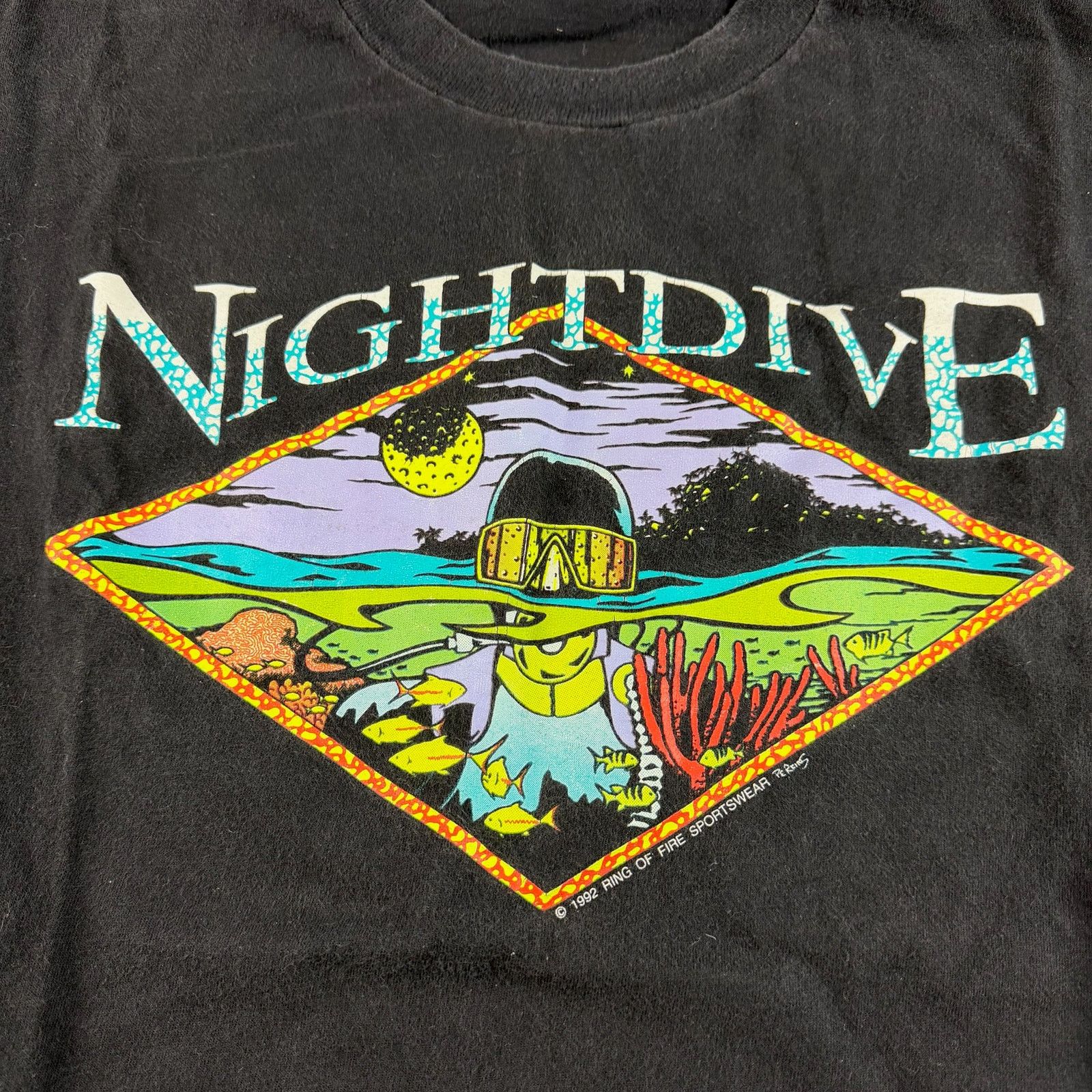 Hanes Vintage Diving Shirt Night Drive Innerspace Divers Size XL Size US XL / EU 56 / 4 - 3 Thumbnail