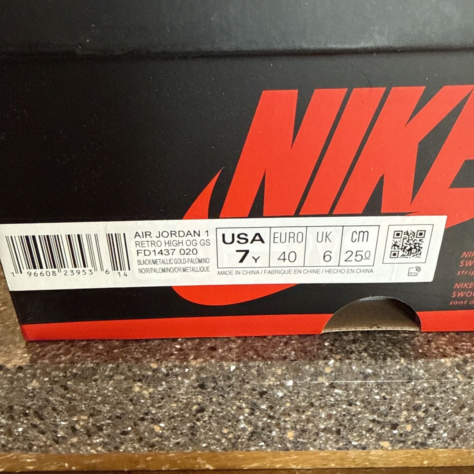 Nike Air Jordan 1 Retro High OG Palomino GS FD1437-020 Sz 7Y/8.5 Size US 7 / EU 40 - 10 Thumbnail