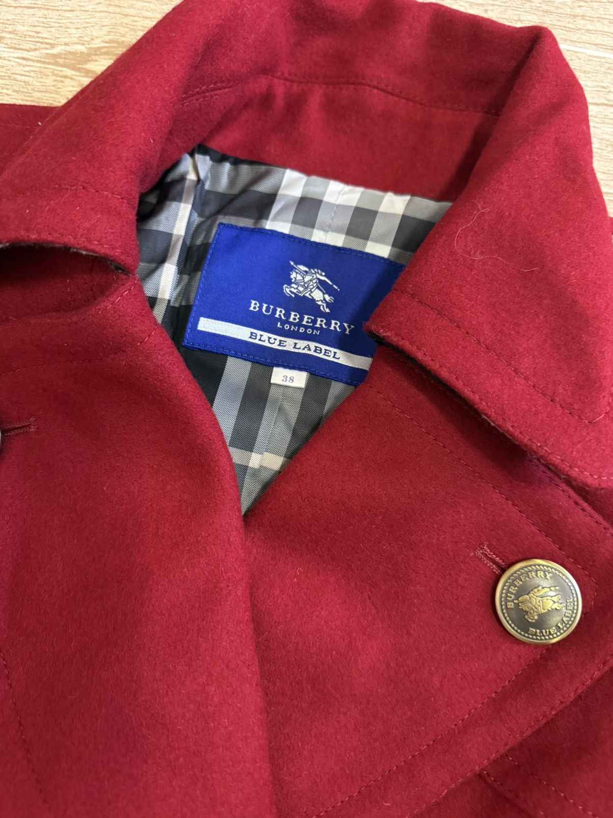 Burberry Burberry Blue Label Pea Coat Gold buttons Red Size XS / US 0-2 / IT 36-38 - 2 Thumbnail