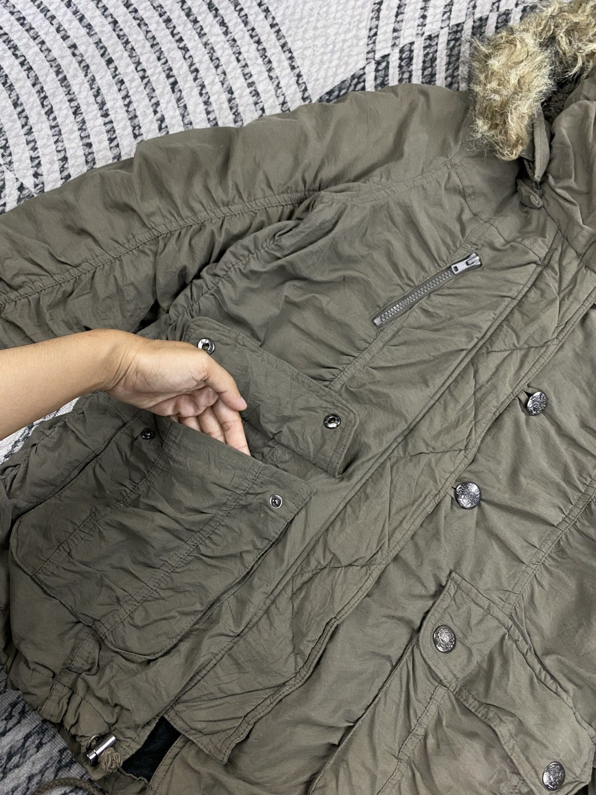 Japanese Brand Vtg Sky Bomber Military Multipocket Style Fur Hooded Parka Size US M / EU 48-50 / 2 - 9 Thumbnail