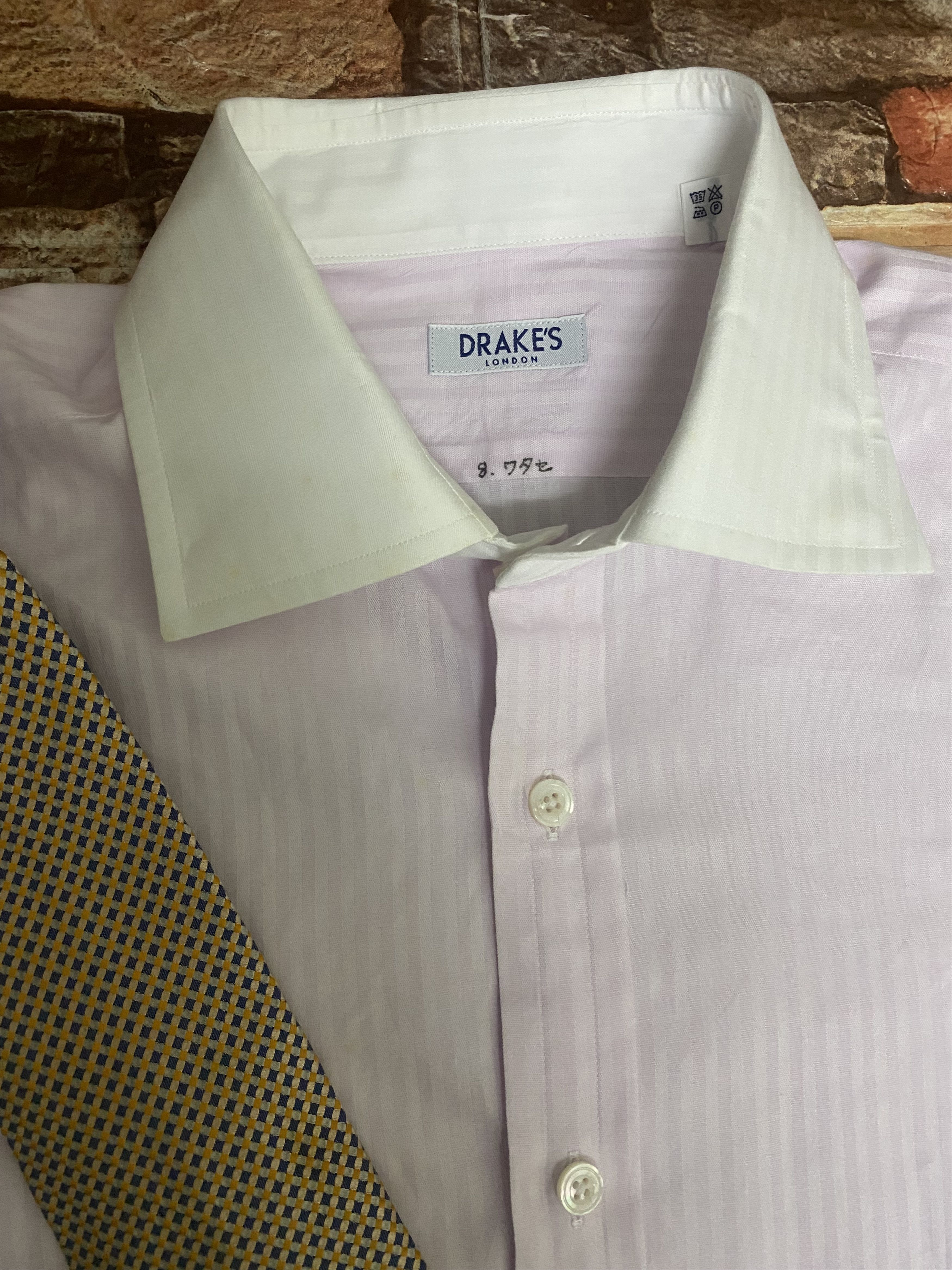 Drake's Drake’s Light Pink Open Collar with silk tie Size US L / EU 52-54 / 3 - 3 Thumbnail