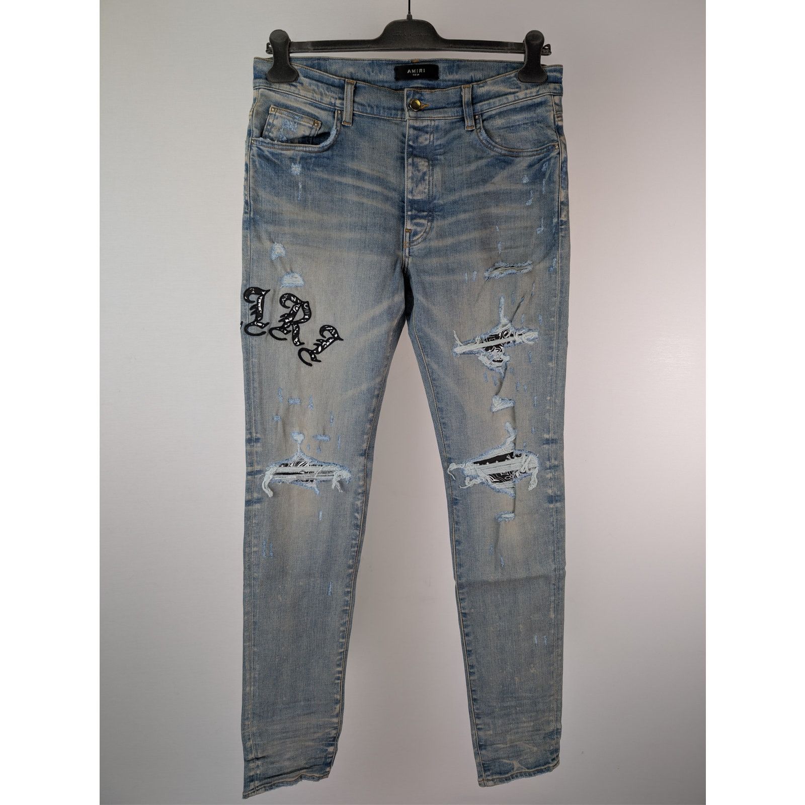 Amiri o1rshd1 Old English Logo Jean Denim Jeans Clay Indigo Size US 34 / EU 50 - 2 Thumbnail