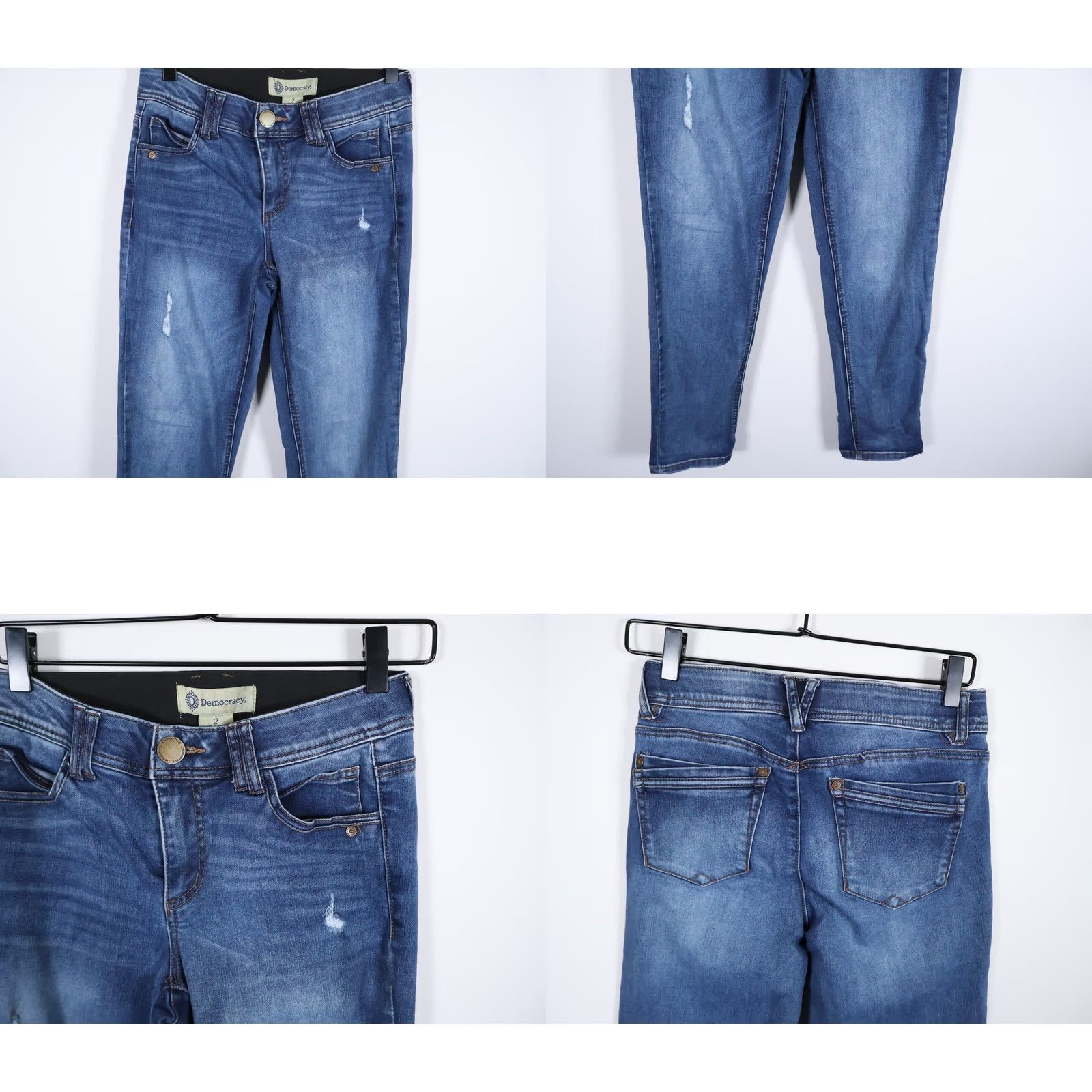 Vintage Democracy Ab Technology Jeans Women's 2 (28 x 29) Blue Straight Leg Denim Size 26" / US 2 / IT 38 - 9 Thumbnail