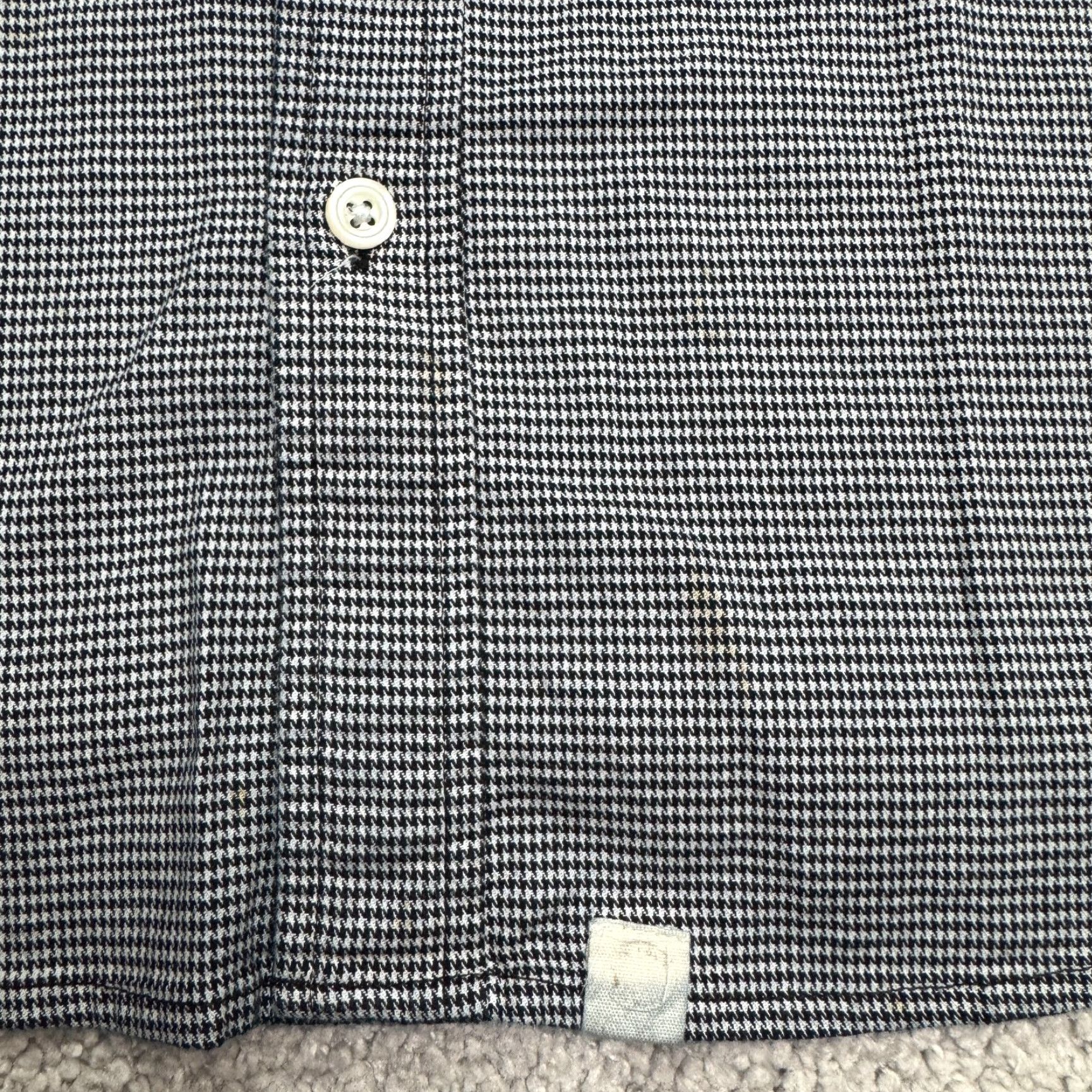 Vintage Five Four Houndstooth Button-Up Shirt Mens Large Black White Casual Regular Fit Size US L / EU 52-54 / 3 - 6 Thumbnail