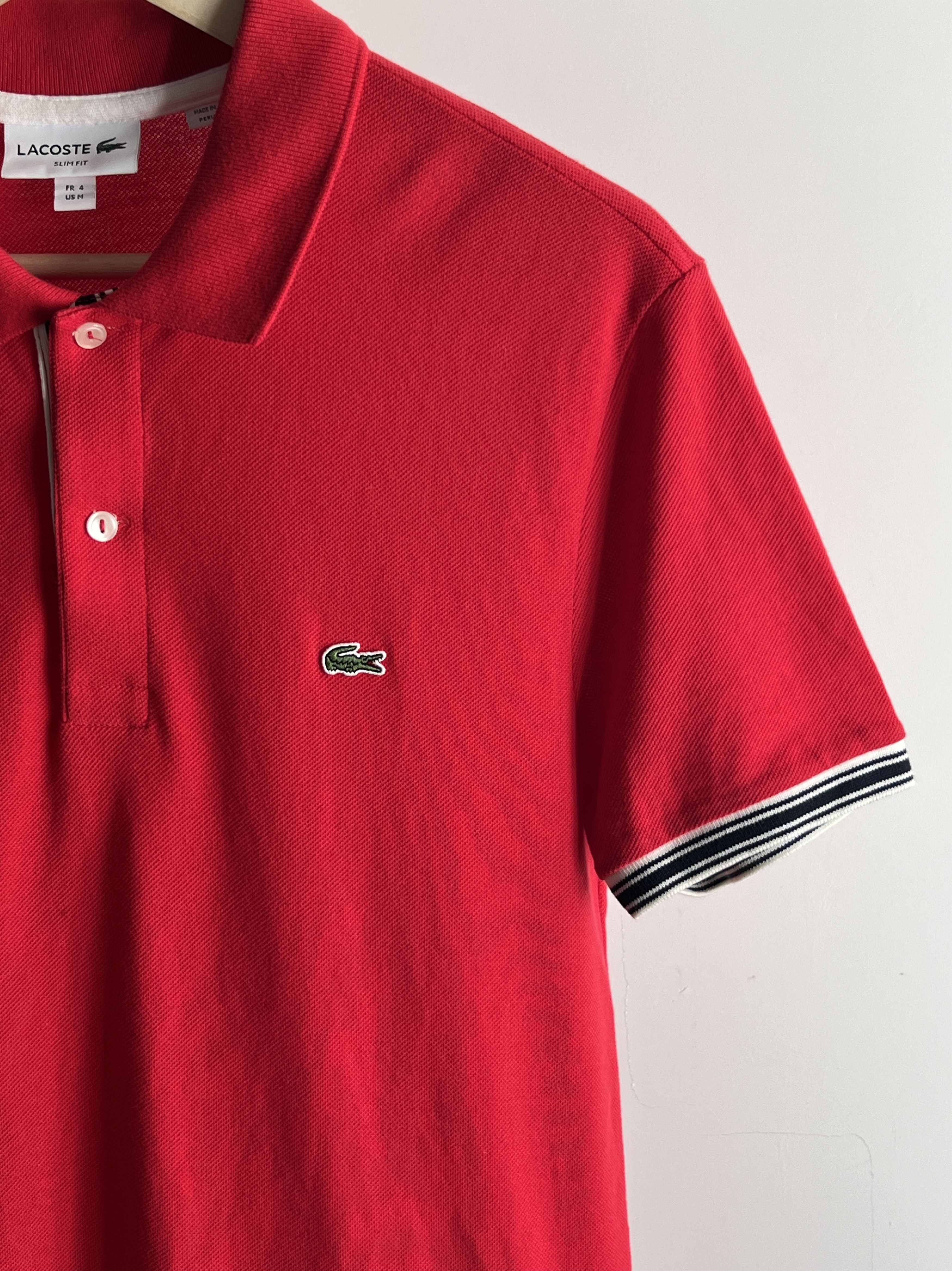 Lacoste Lacoste Polo Shirt Men Size 4 Medium Red Slim Fit Logo Size US M / EU 48-50 / 2 - 3 Thumbnail