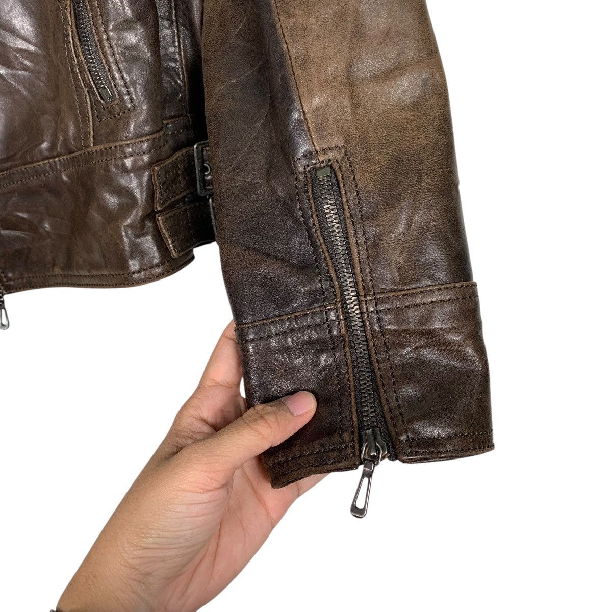 Tete Homme Tete Homme Biker Leather Jacket Size US S / EU 44-46 / 1 - 13 Thumbnail