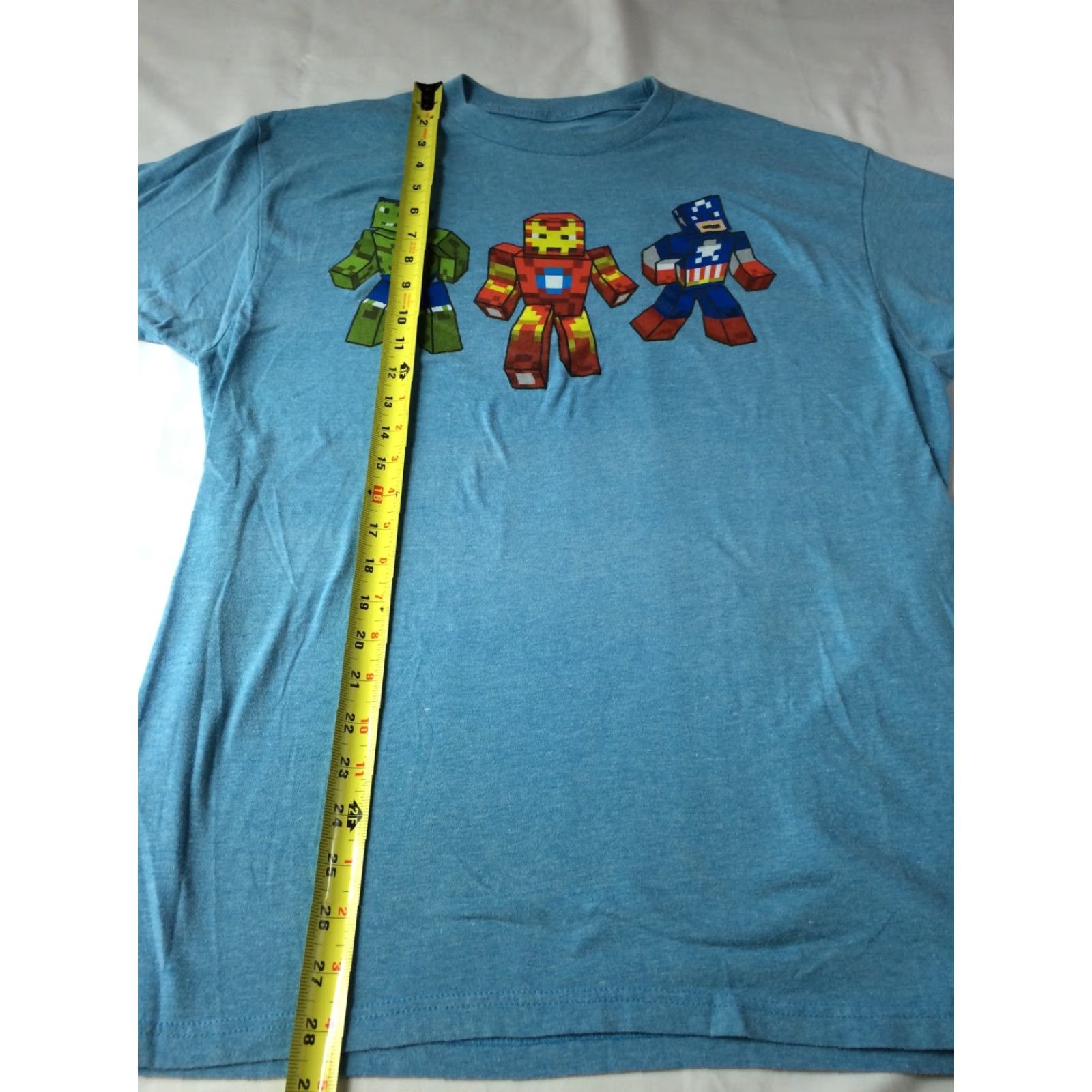 Vintage VINTAGE Marvel 8 Bit Superhero T Shirt Sz L EUC Blue Tee - Ironman Hulk Captain America Mens Shirt Graphic Tee 80s 90s Size US L / EU 52-54 / 3 - 5 Thumbnail