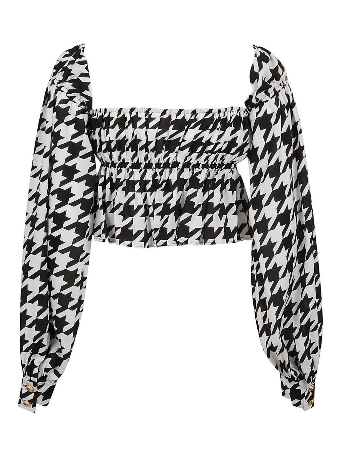 Balmain o1y0625 Crop Top in Black/White Size XS / US 0-2 / IT 36-38 - 2 Thumbnail