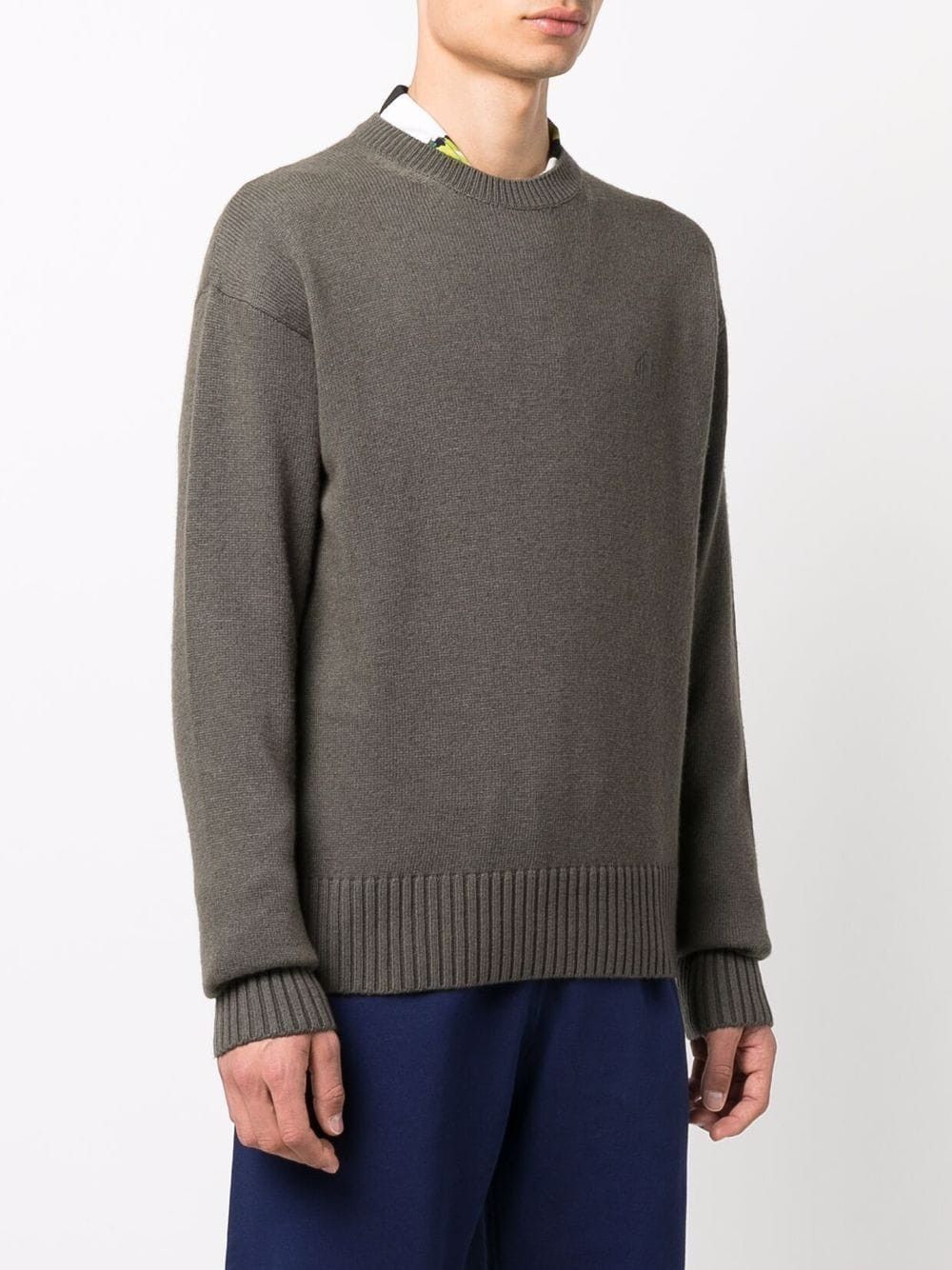 Off-White Green Embroidered Crewneck Knitted Sweater Size US S / EU 44-46 / 1 - 3 Thumbnail