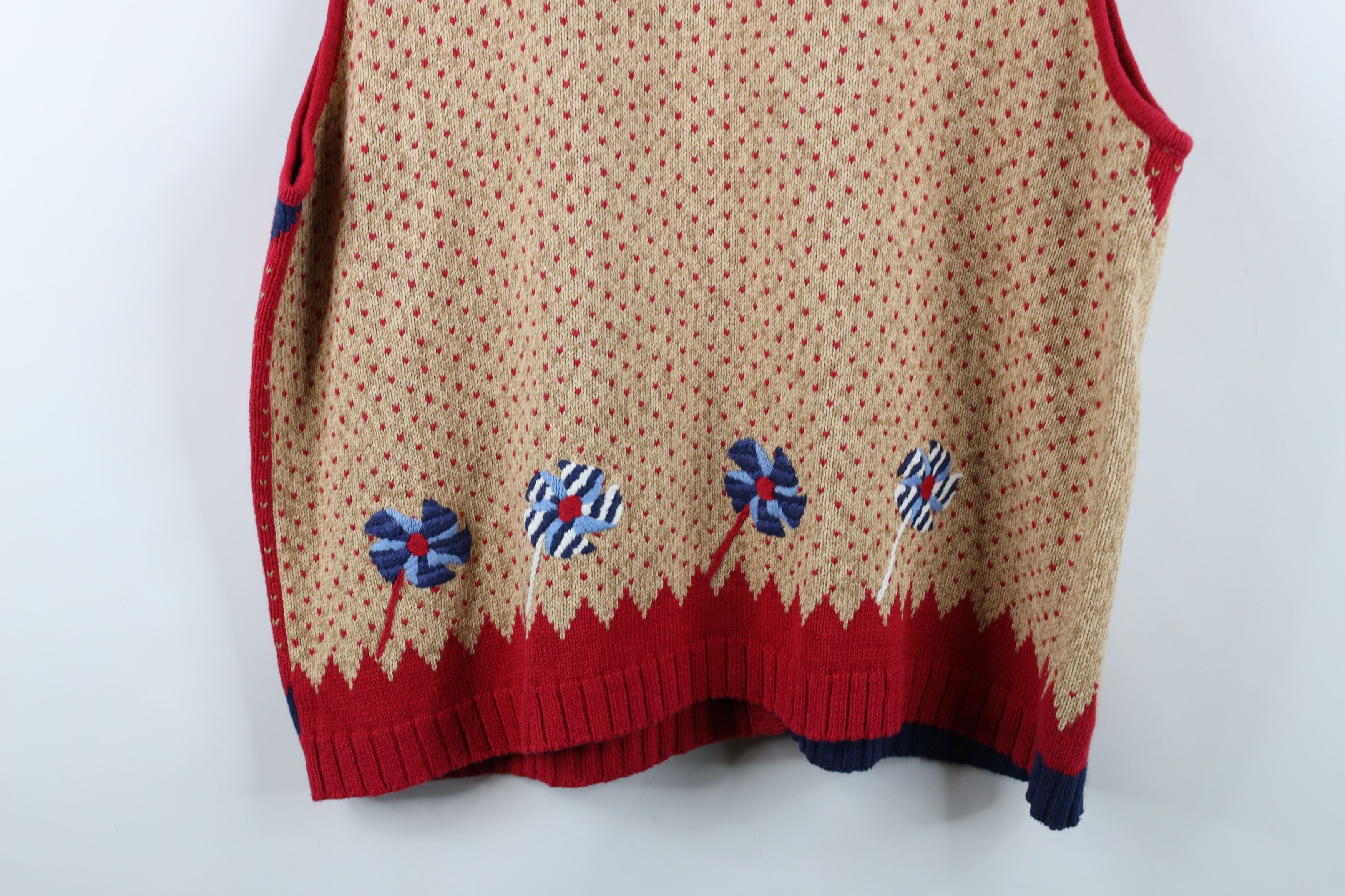 Vintage Vintage 90s Streetwear USA Flag Knit Cardigan Sweater Vest Size XXL / US 16-18 / IT 52-54 - 12 Thumbnail