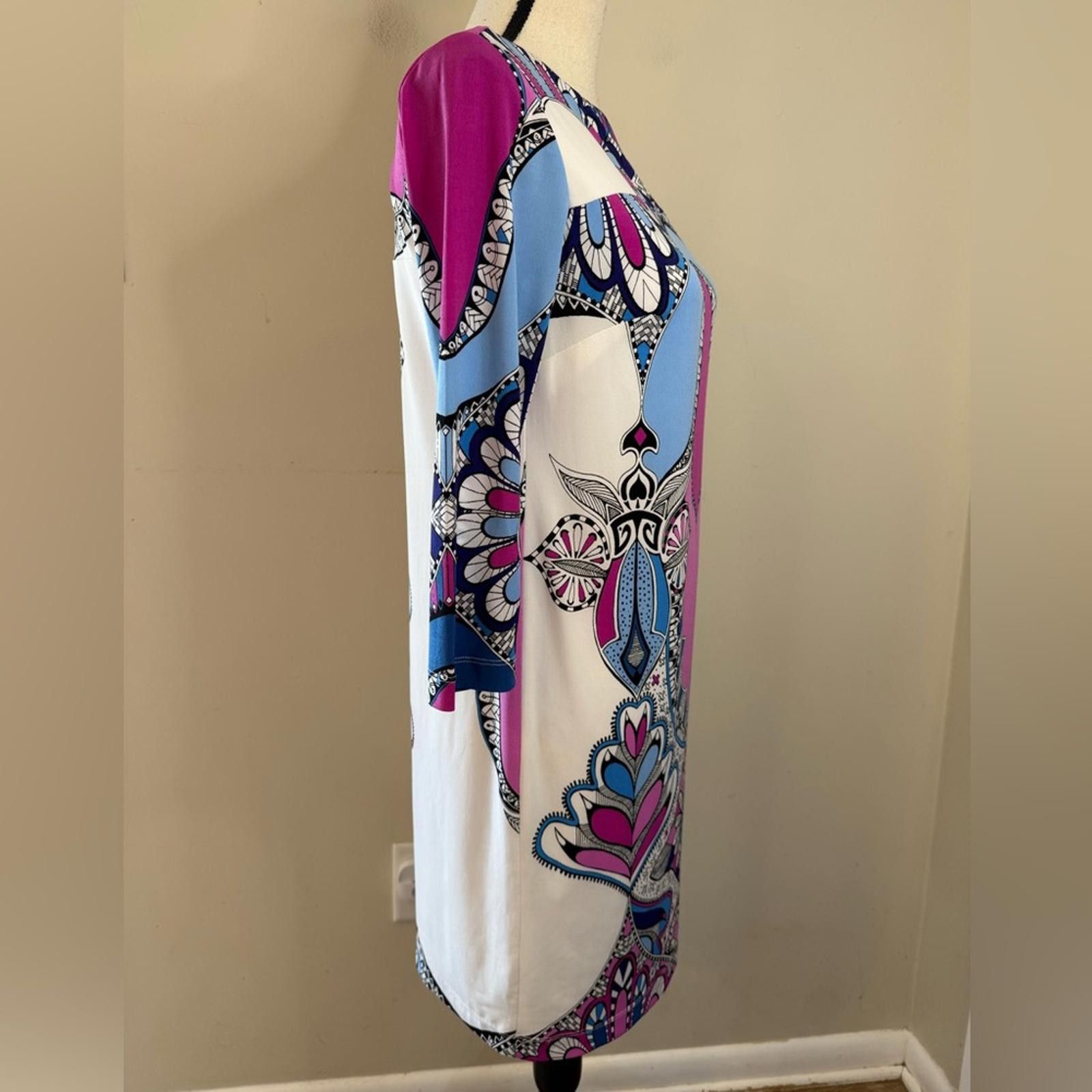 Other Donna Morgan ornate colorful midi sheath dress SZ 2 Size XS / US 0-2 / IT 36-38 - 2 Thumbnail
