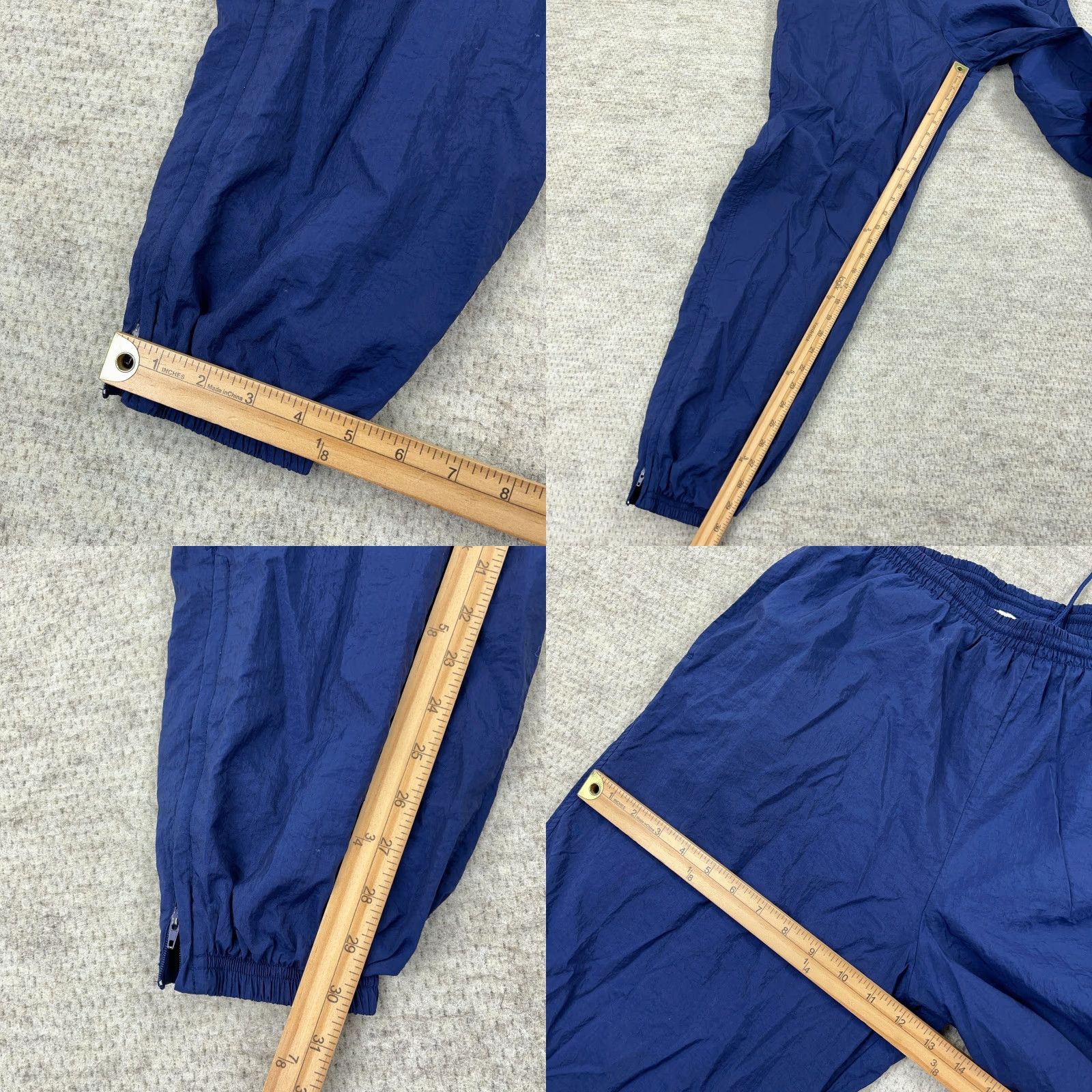 Nike VINTAGE Nike Pants Women L Navy Blue Track Pants 90s Sportswear Baggy Windbreakers Nike Sportswear Womens Size 36" / US 14 / IT 50 - 8 Thumbnail