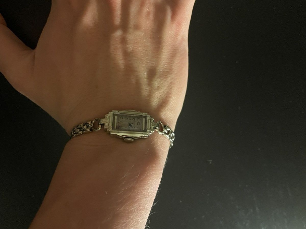 Vintage 14k White Gold Elgin Watch Size ONE SIZE - 3 Thumbnail