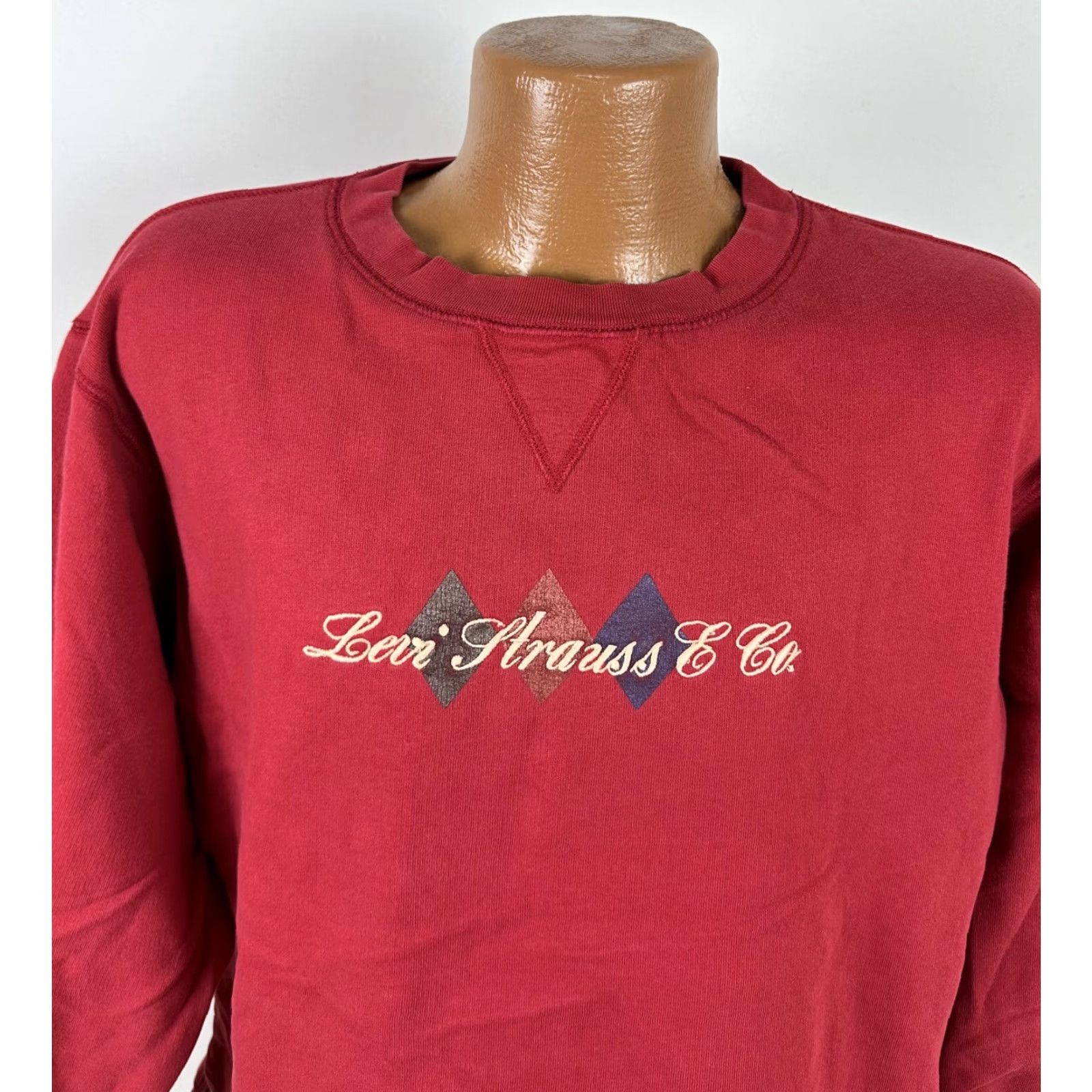 Levi's VINTAGE Levi's Sweatshirt L Men Red Boxy Fit Embroidered Logo 90s 80s Grunge Cotton Blend Pullover Crew Neck Knit Size US L / EU 52-54 / 3 - 2 Thumbnail